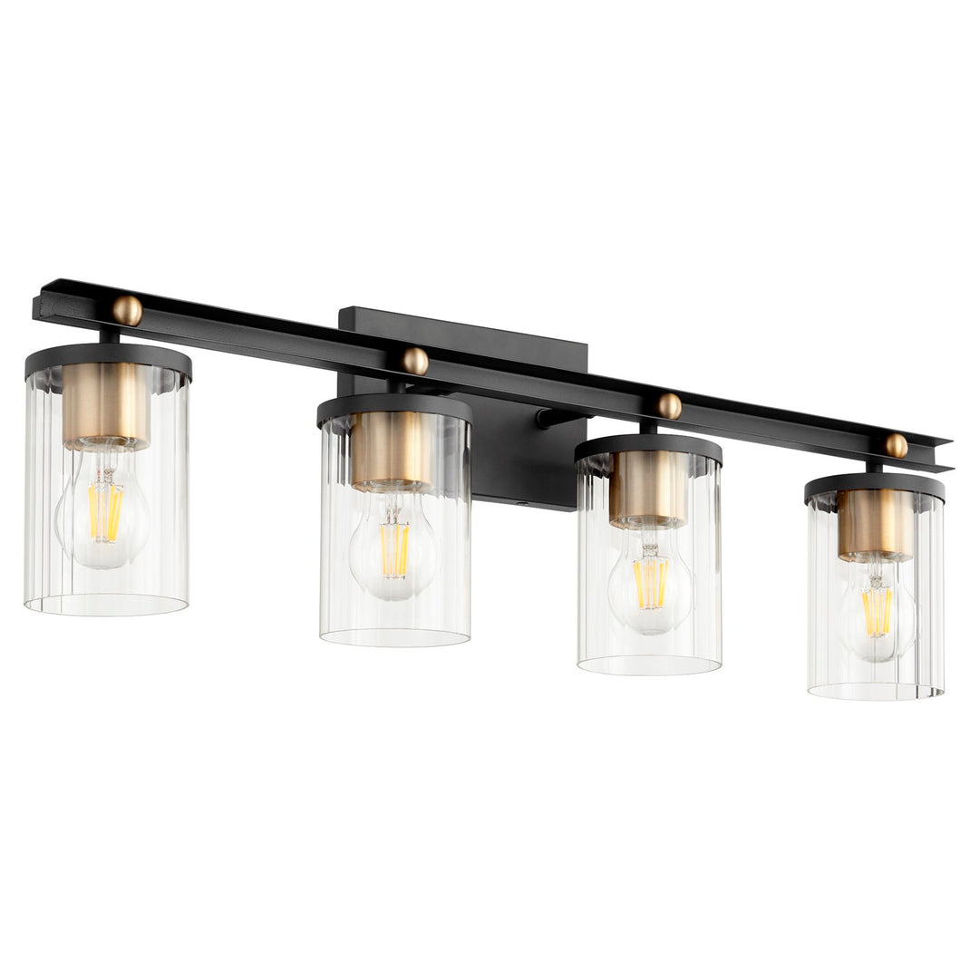Empire 4Lt Vnty -Textured Black/Aged Brass by Quorum