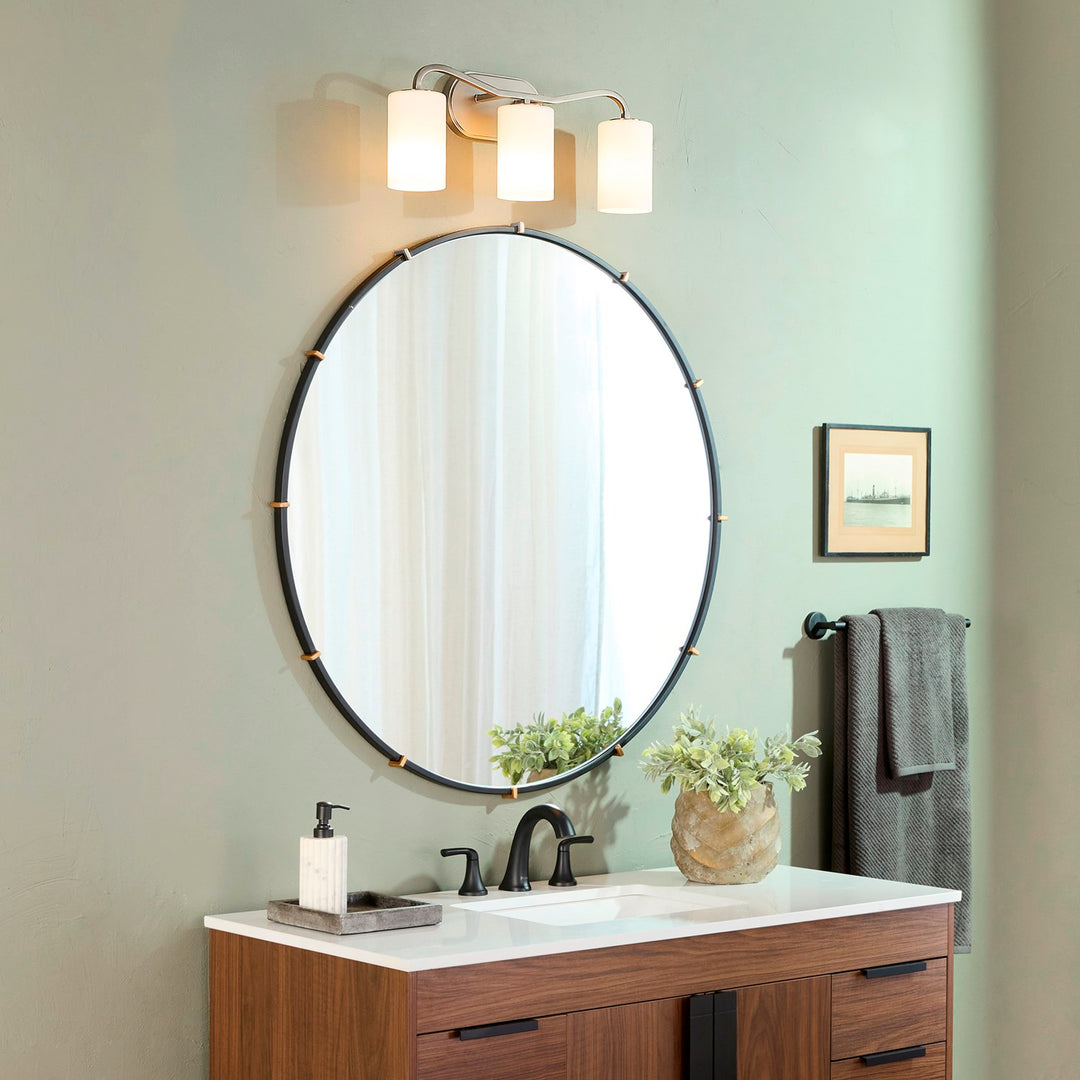 Rutherford 3Lt Vanity - Satin Nickel