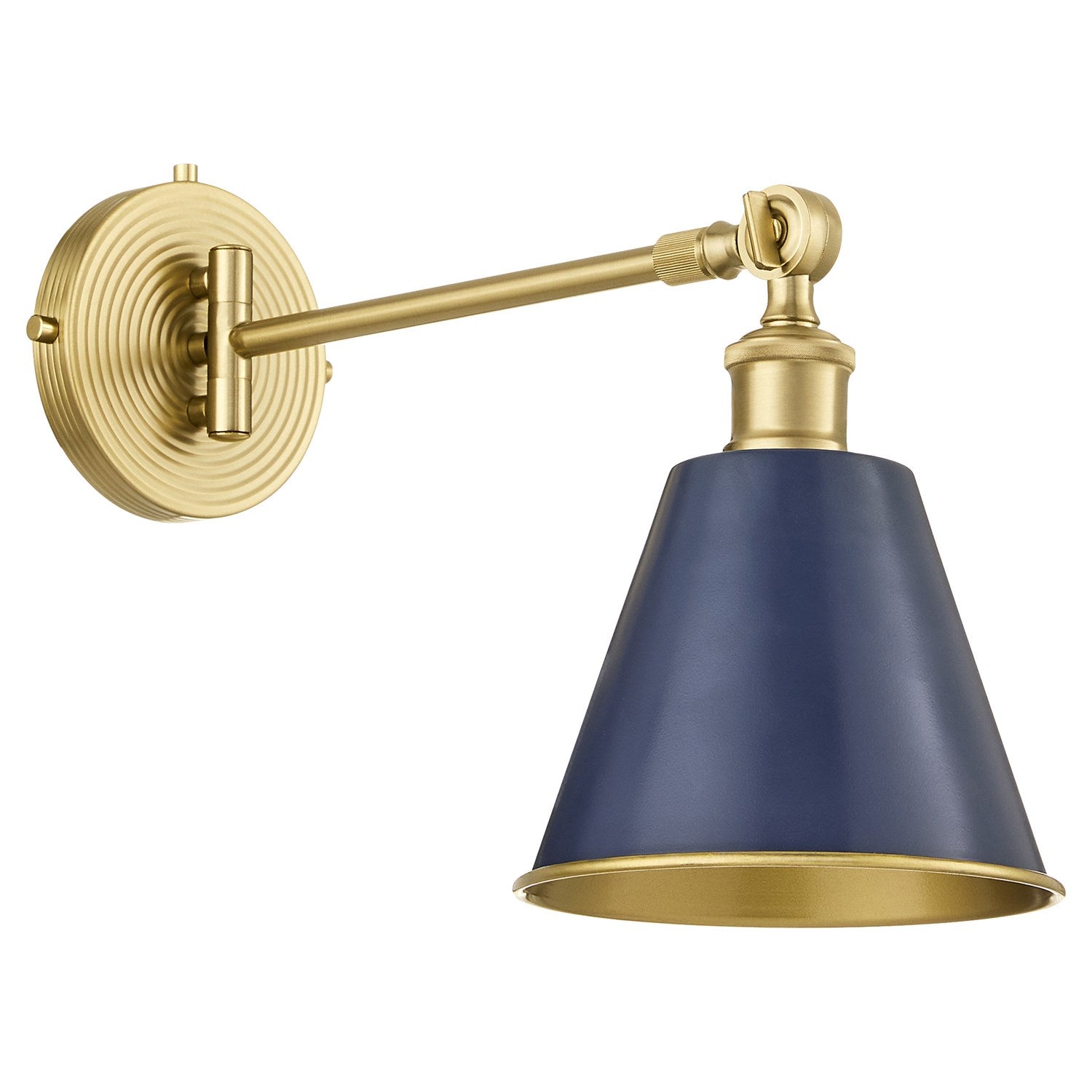 Bailey 1Lt Wall Lamp - Bl/Aged Brass by Quorum