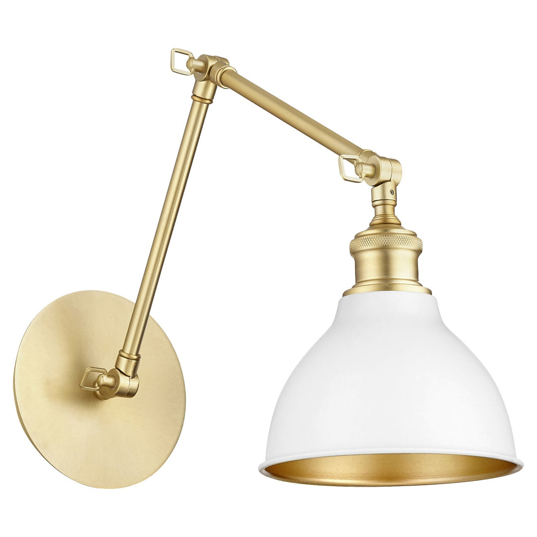 1Lt Wall Mt - Studio White/Aged Brass by Quorum