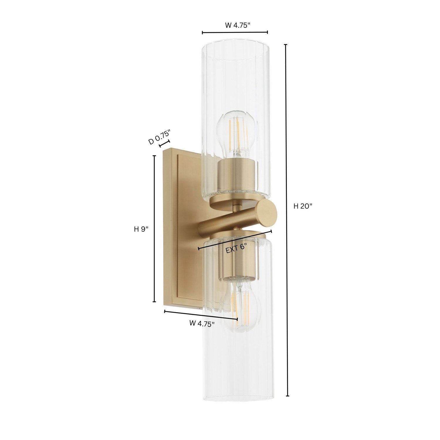 Mercier 2Lt Wall Mount - Aged Brass by Quorum