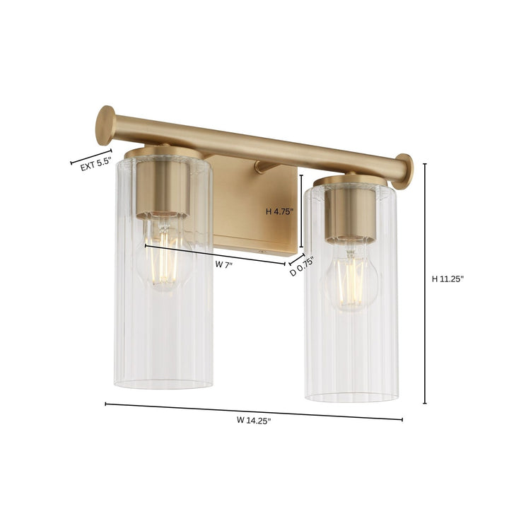 Mercier 2Lt Vanity - Aged Brass by Quorum