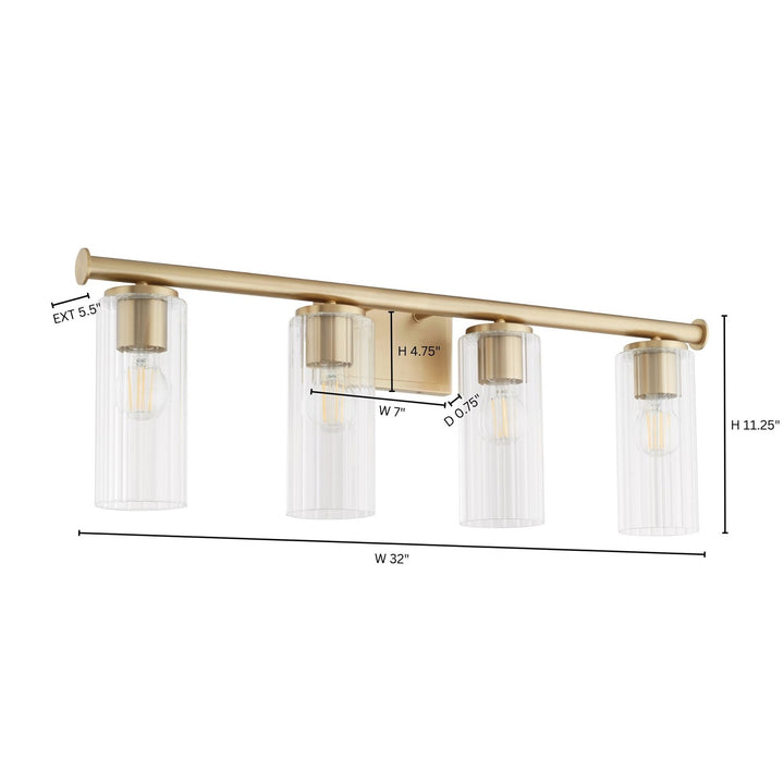 Mercier 4Lt Vanity - Aged Brass by Quorum