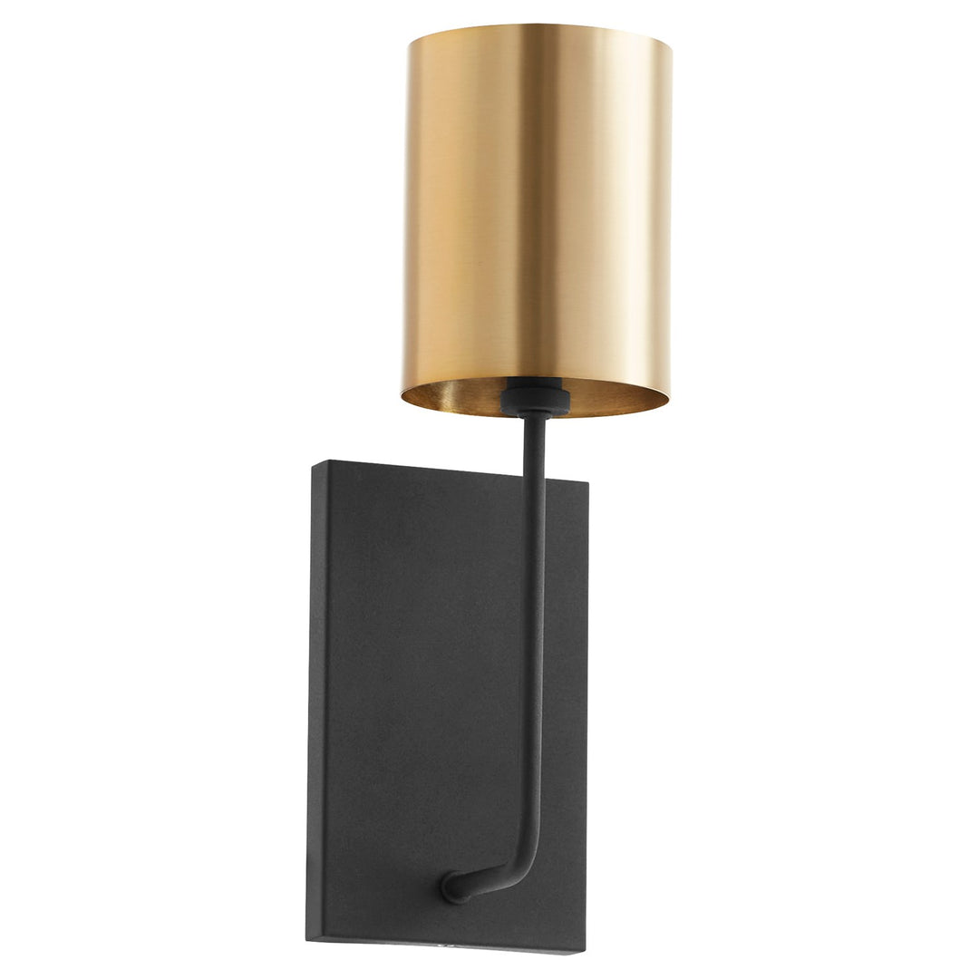 Harmony 1Lt Wall Mount-Textured Black/Aged Brass by Quorum