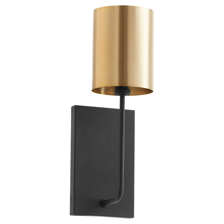 Harmony 1Lt Wall Mount-Textured Black/Aged Brass by Quorum