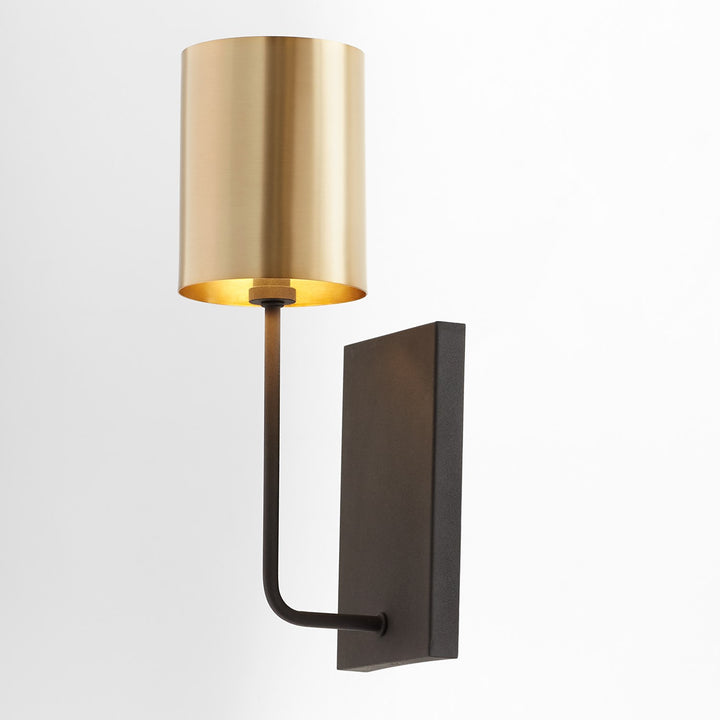 Harmony 1Lt Wall Mount-Textured Black/Aged Brass