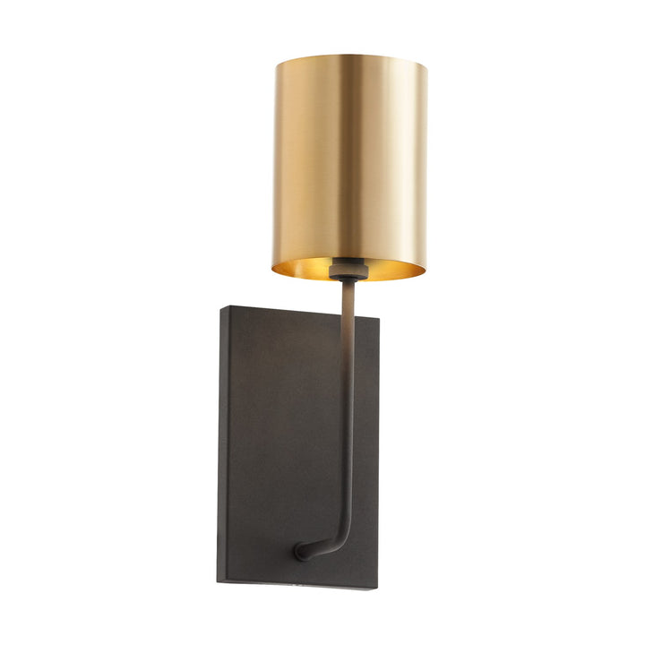 Harmony 1Lt Wall Mount-Textured Black/Aged Brass