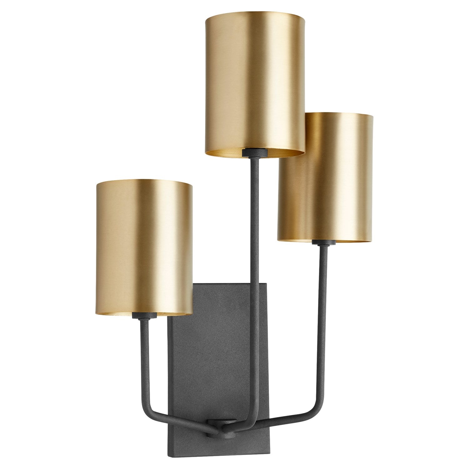 Harmony 3Lt Wall Mount-Textured Black/Aged Brass by Quorum