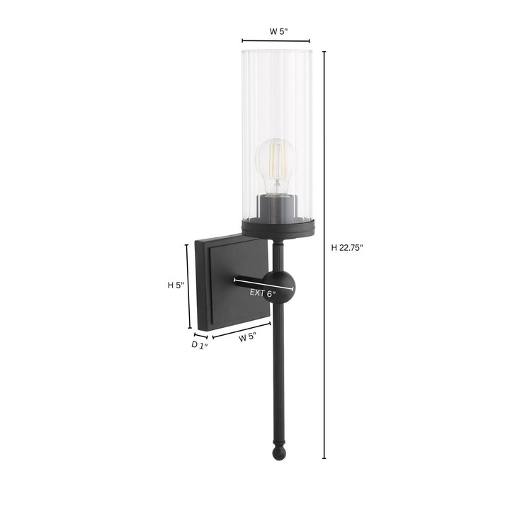 Lee Blvd 1Lt Wall Mt -Matte Black by Quorum