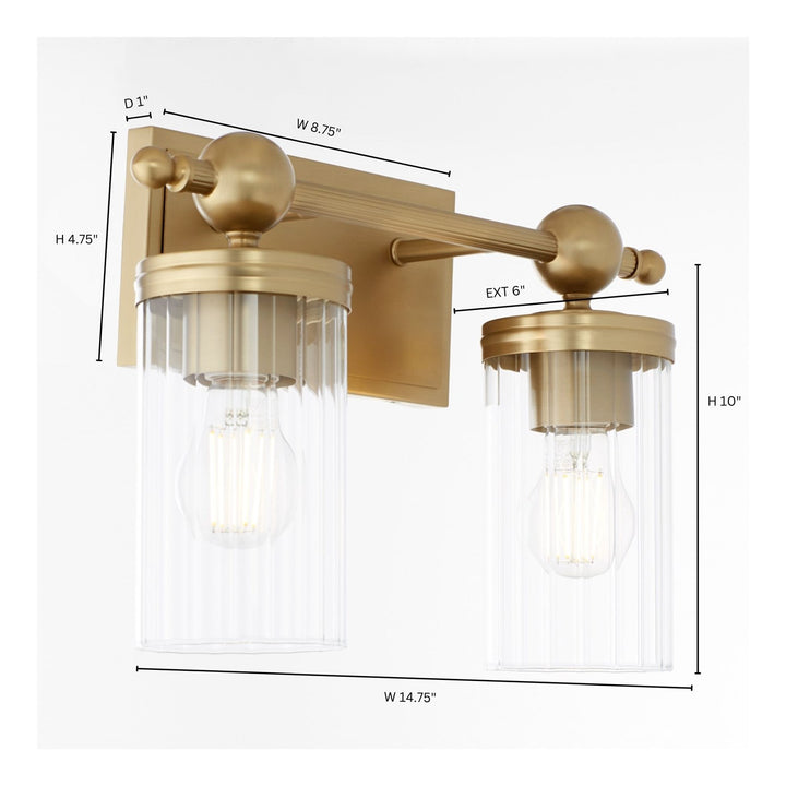 Lee Blvd 2Lt Vanity -Aged Brass by Quorum