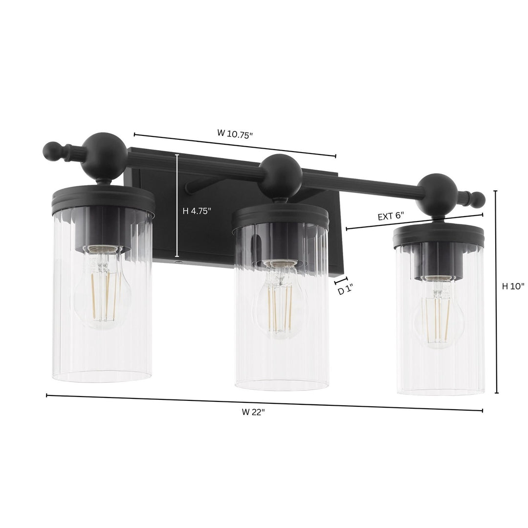 Lee Blvd 3Lt Vanity - Matte Black by Quorum
