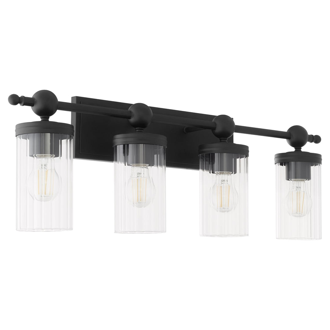 Lee Blvd 4Lt Vanity -Matte Black by Quorum