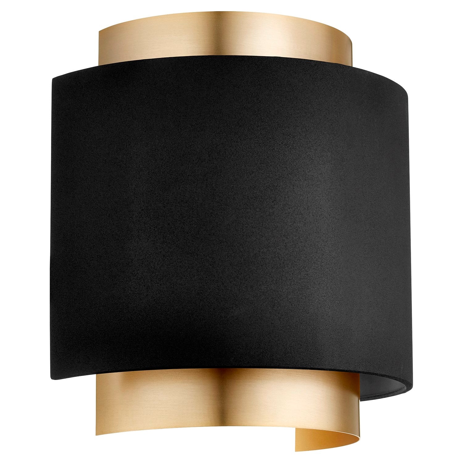 1/2 Drum Sconce - Textured Black/Aged Brass by Quorum