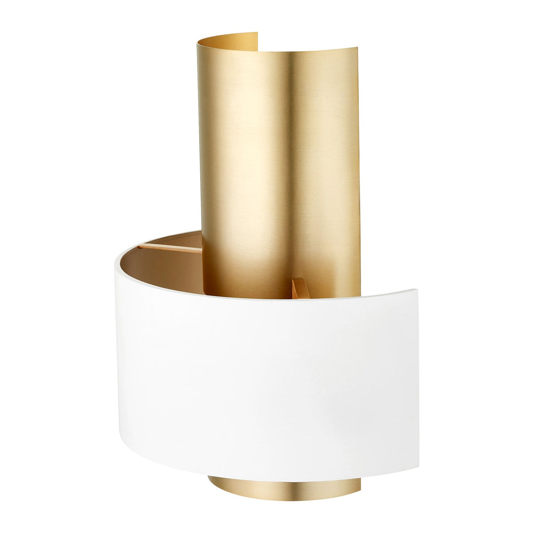 1/2 Cylinder Drum -Studio White/Aged Brass by Quorum