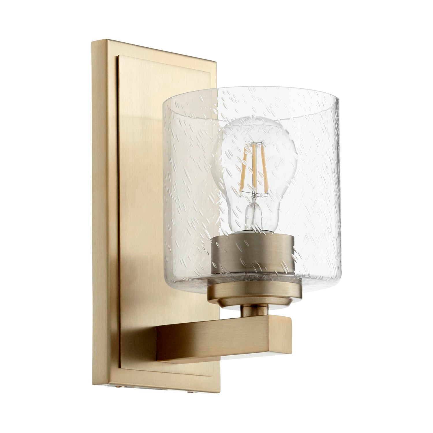 Kaplan 1Lt Clr/Sd Cylinder - Aged Brass by Quorum