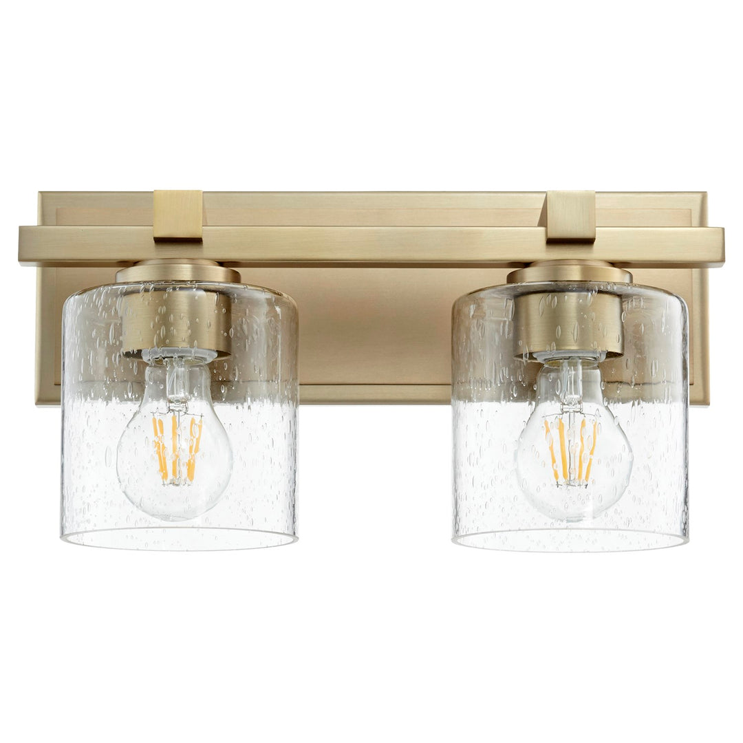 Kaplan 2Lt Clr/Sd Cylinder - Aged Brass by Quorum