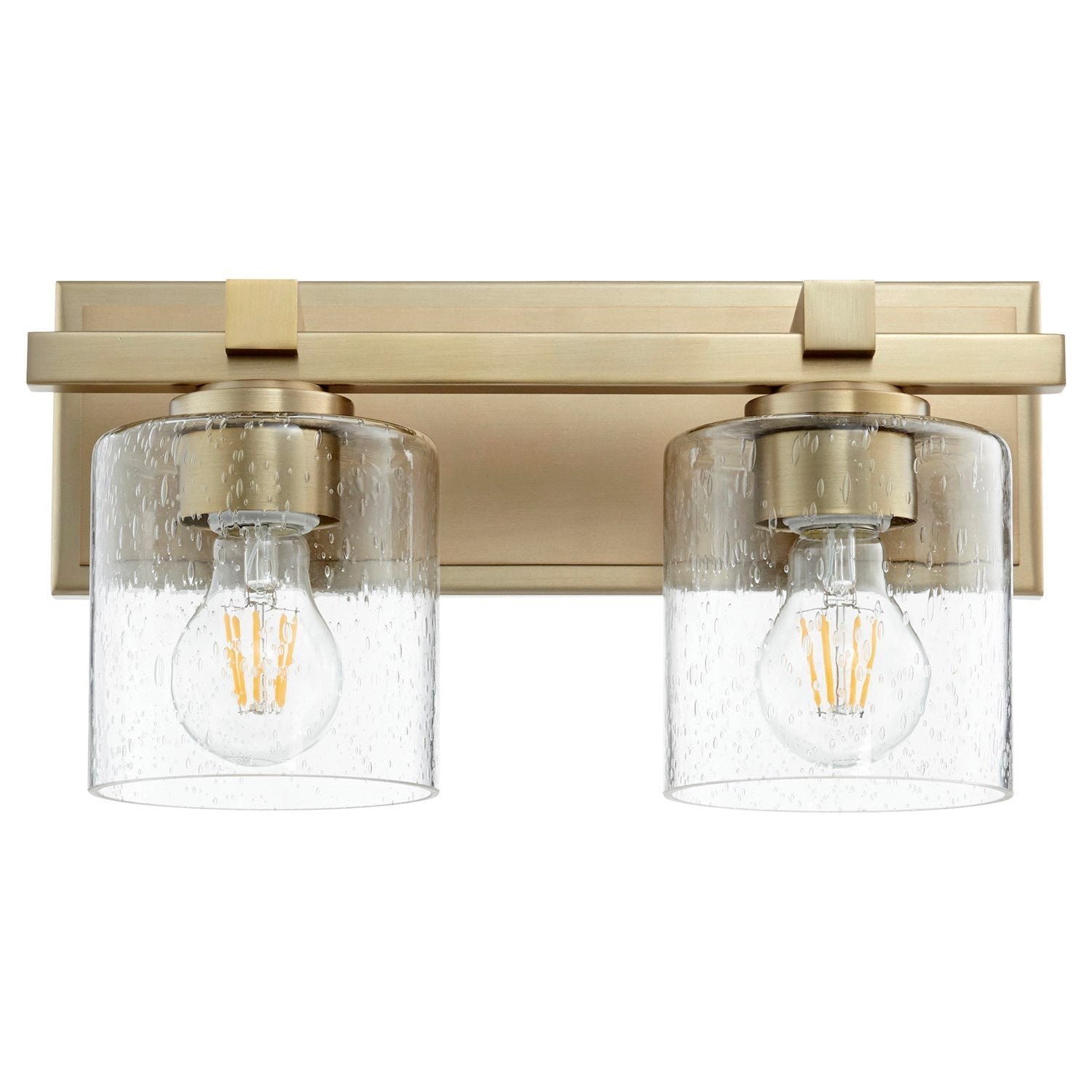 Kaplan 2Lt Clr/Sd Cylinder - Aged Brass by Quorum