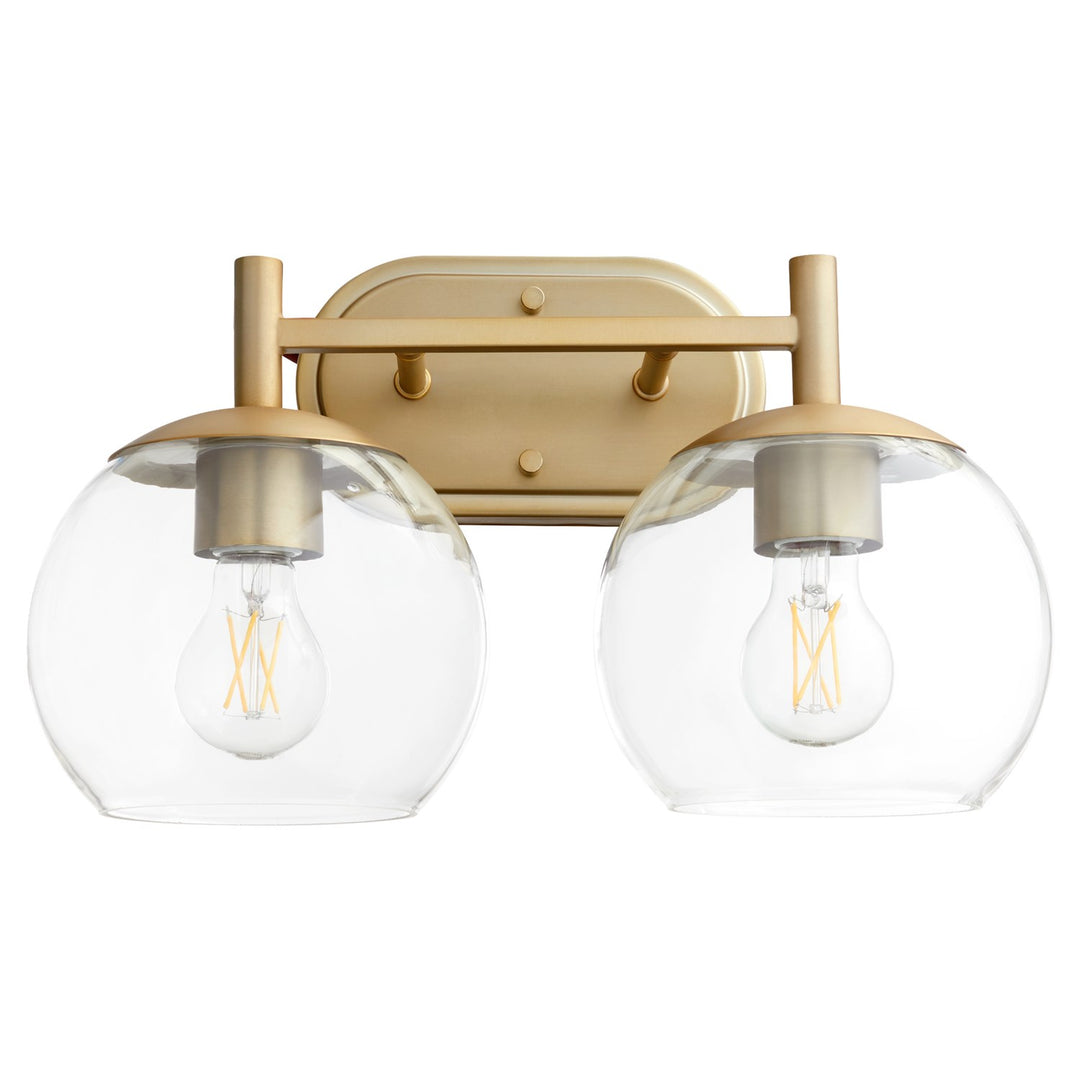 Lyon 2Lt Vanity - Aged Brass by Quorum