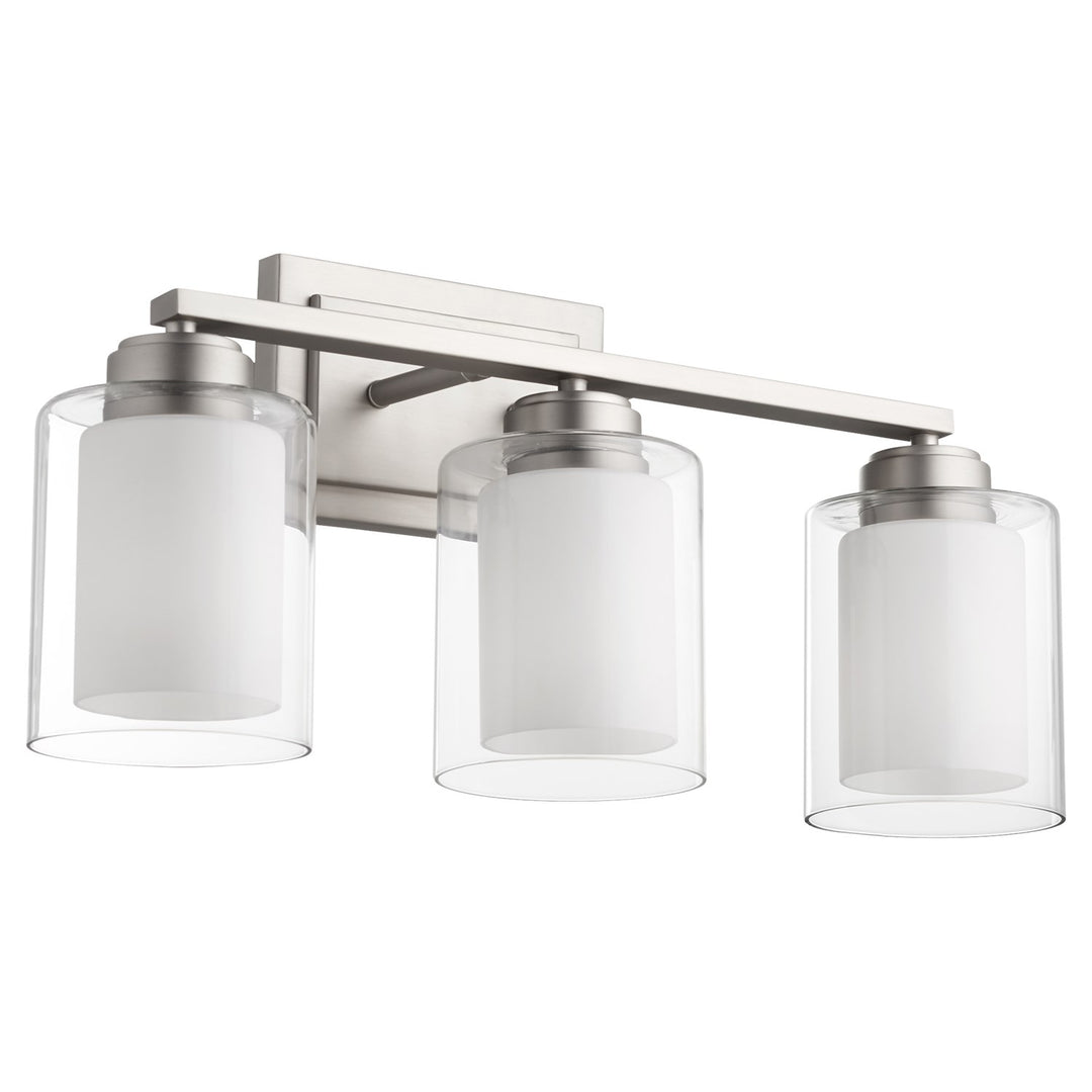 Cameron 3Lt Clr / Opal Vnty -Satin Nickel by Quorum