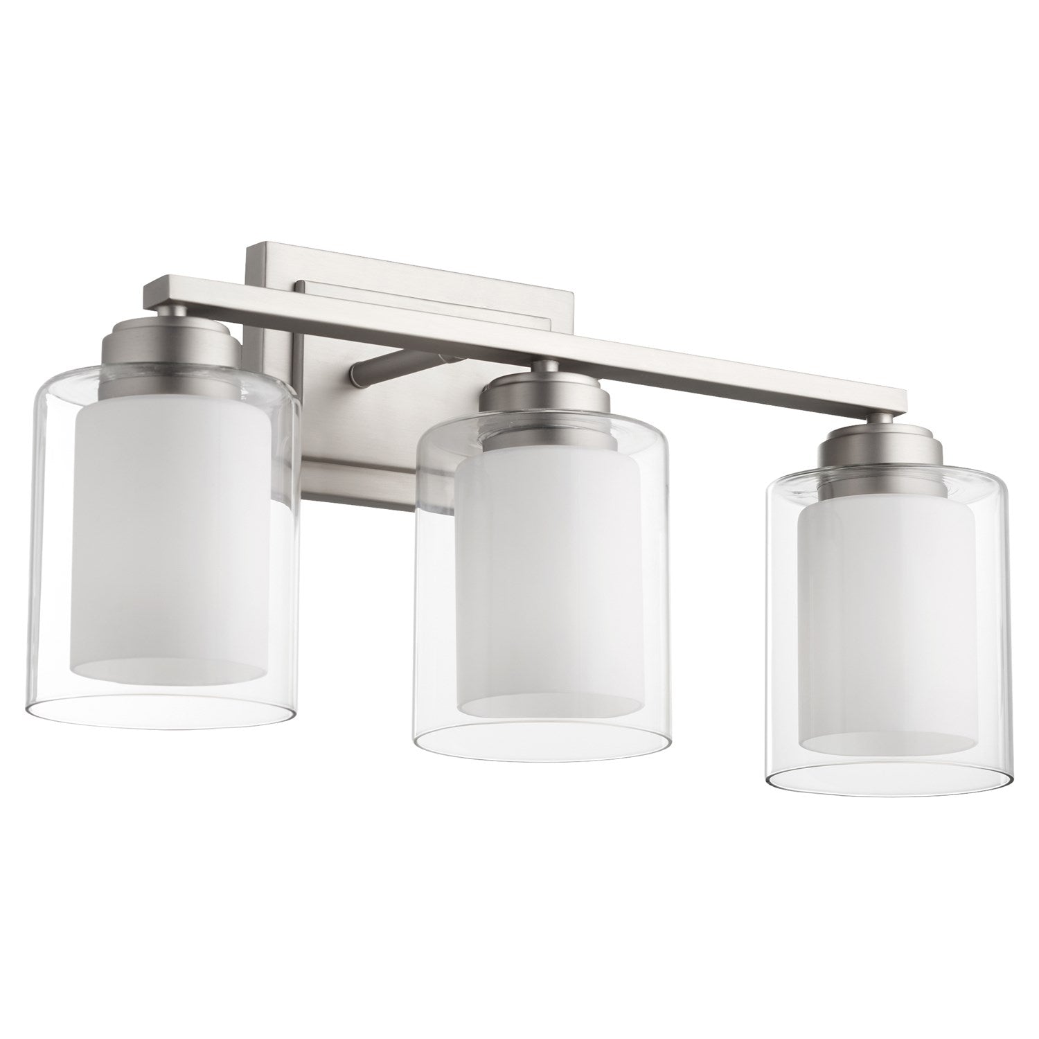 Cameron 3Lt Clr / Opal Vnty -Satin Nickel by Quorum