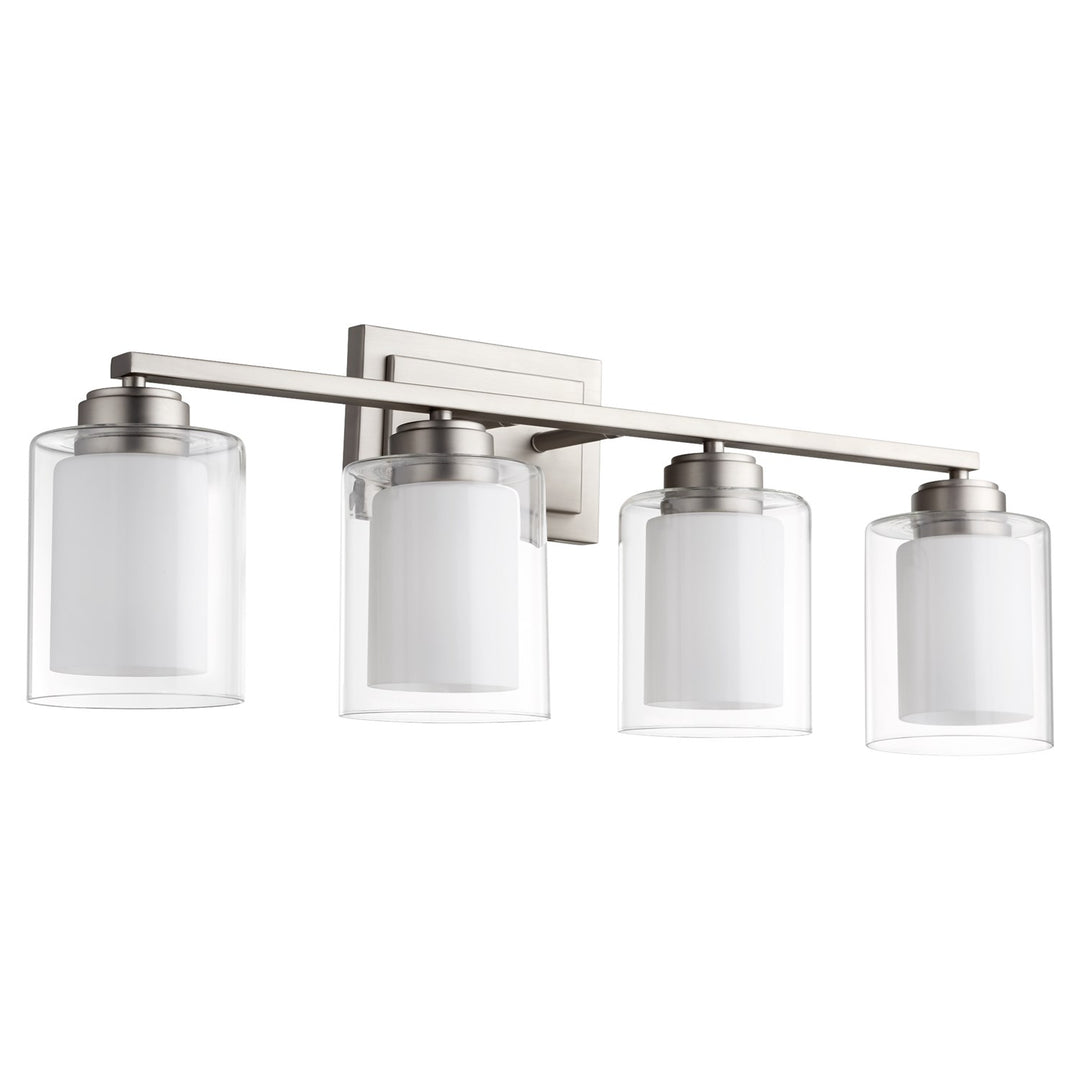 Cameron 4Lt Clr / Opal Vnty -Satin Nickel by Quorum