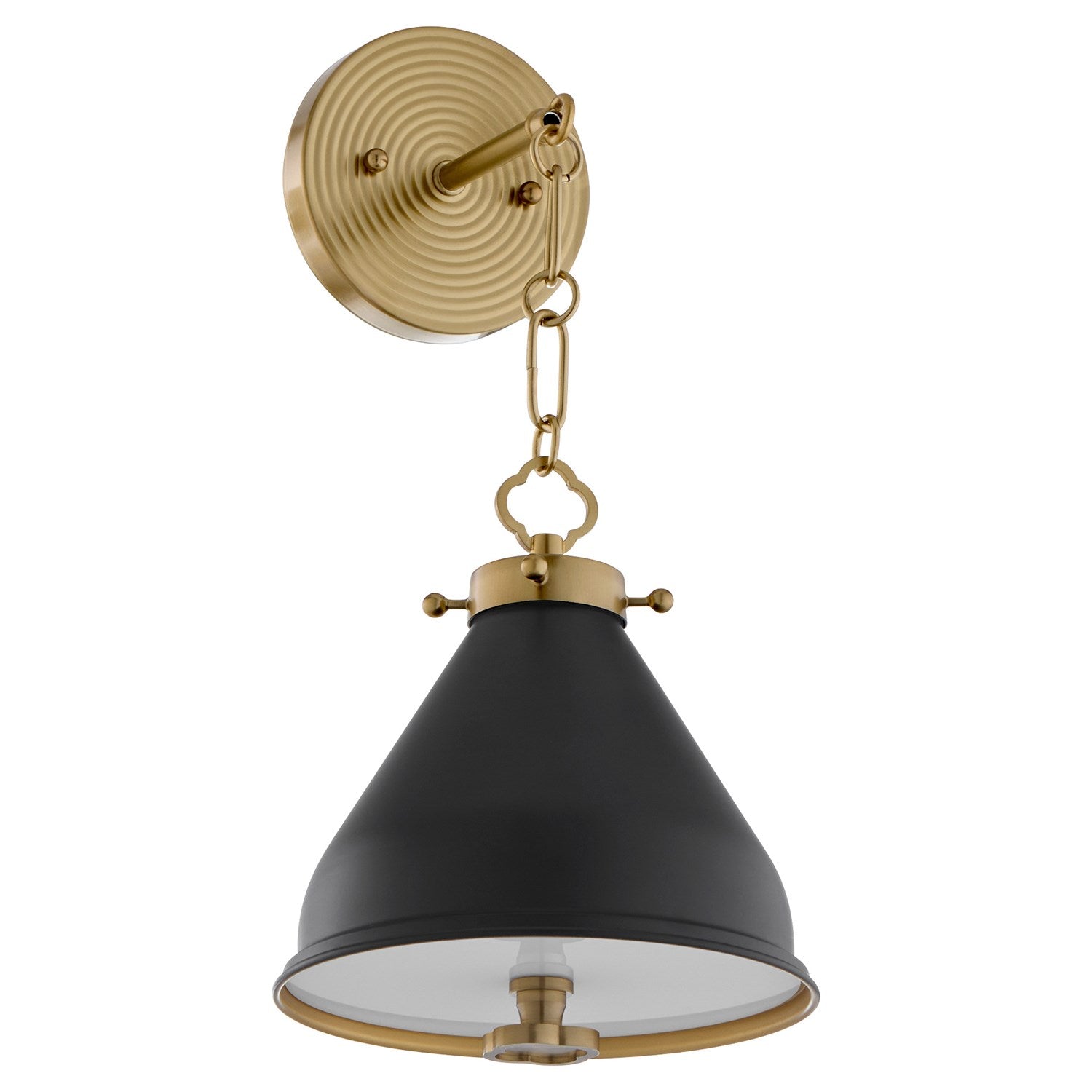 Bonnel 1Lt Wall Mt - Matte Black/Aged Brass by Quorum