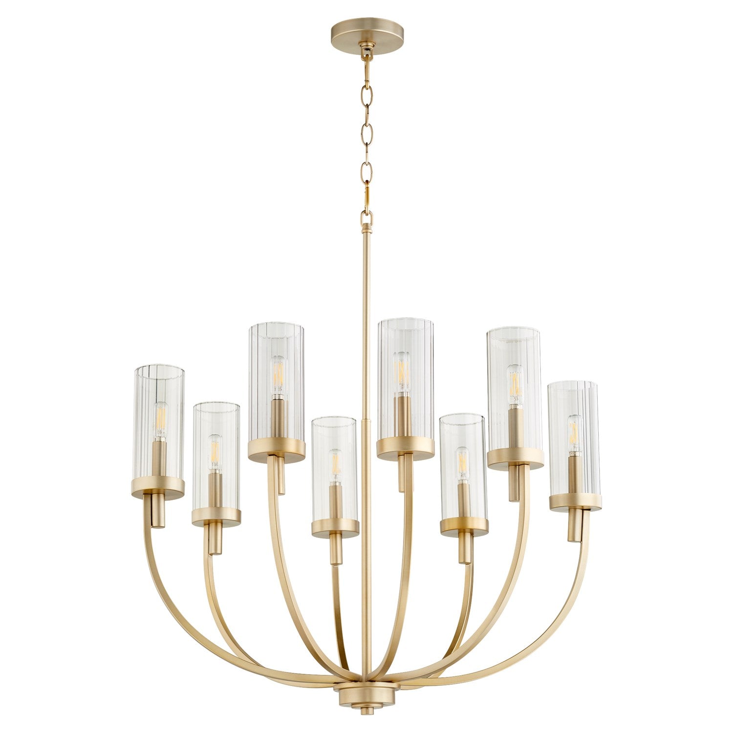 Ladin 8Lt Chand - Aged Brass by Quorum