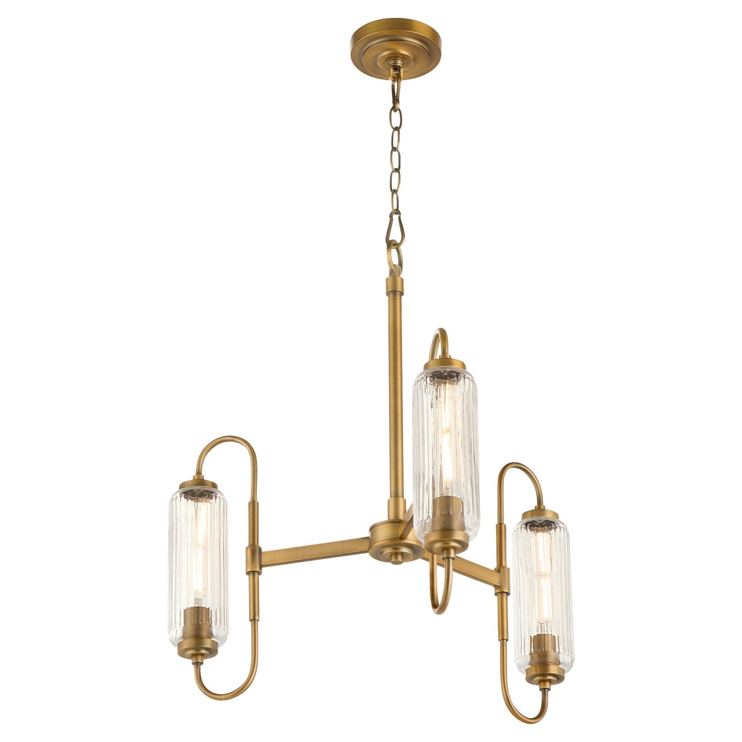 Whiteitmire 3Lt Chandelier - Brushed Brass