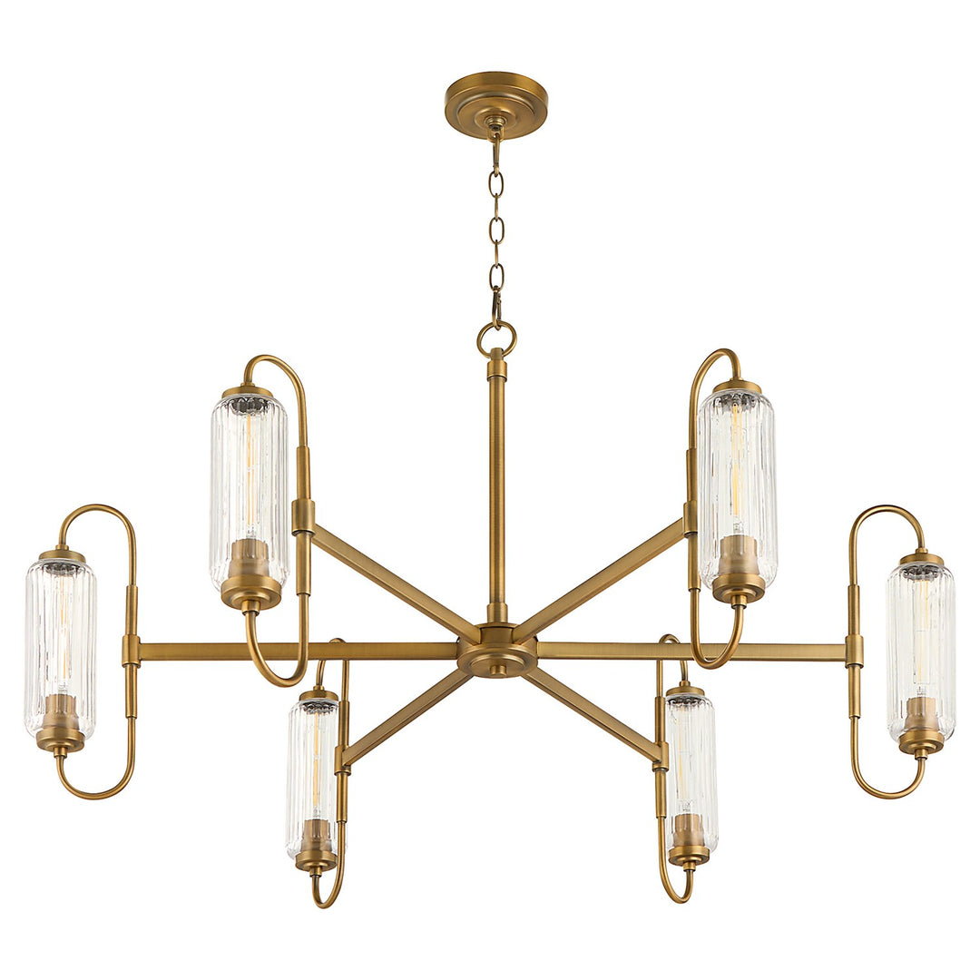 Whiteitmire 6Lt Chandelier - Brushed Brass by Quorum