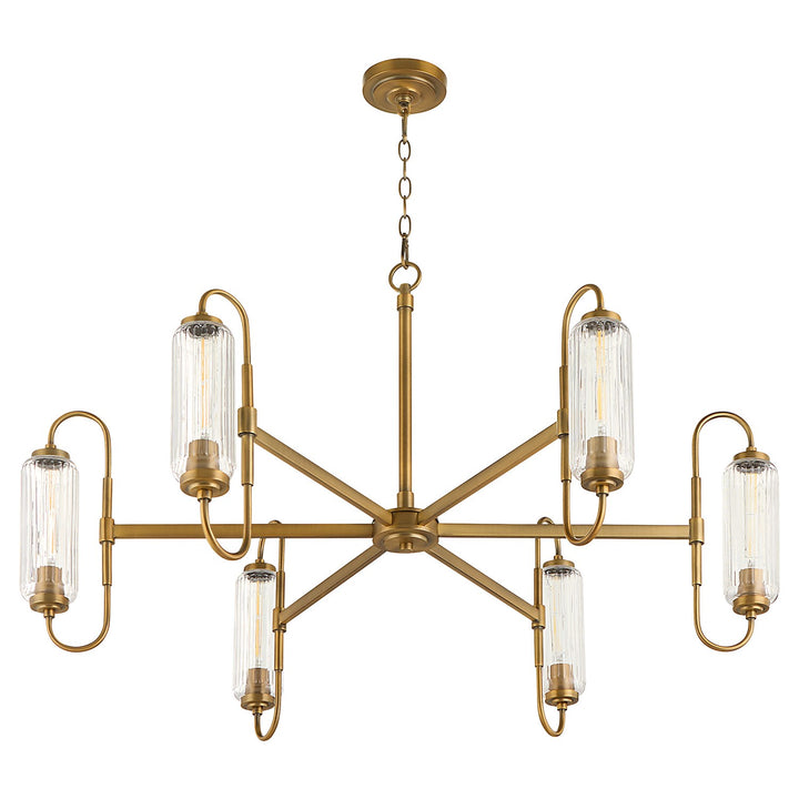 Whiteitmire 6Lt Chandelier - Brushed Brass