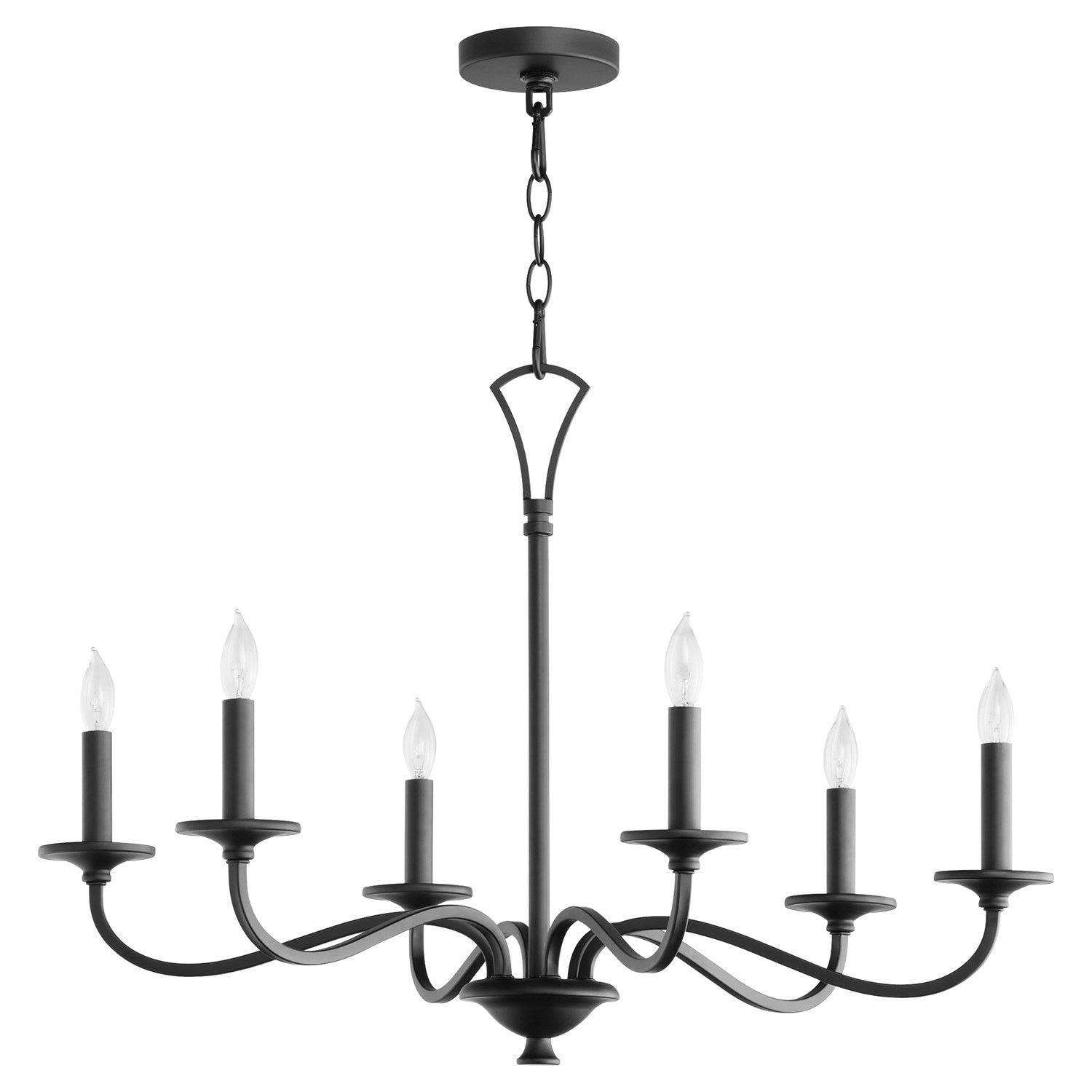 Maryse 6Lt Chand - Matte Black by Quorum