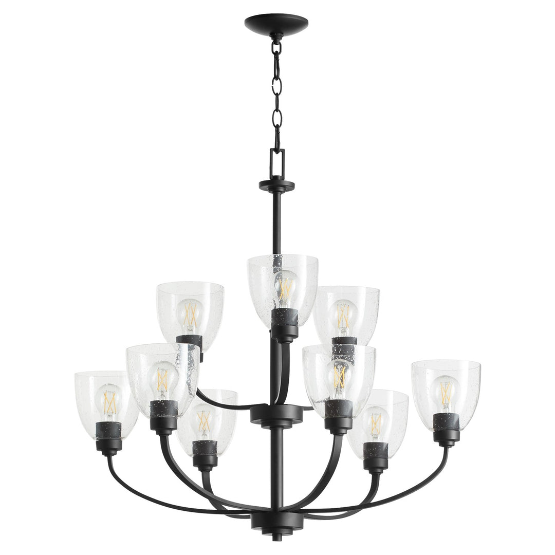 Reyes 9Lt Clr/Sd Chnd-Textured Black by Quorum