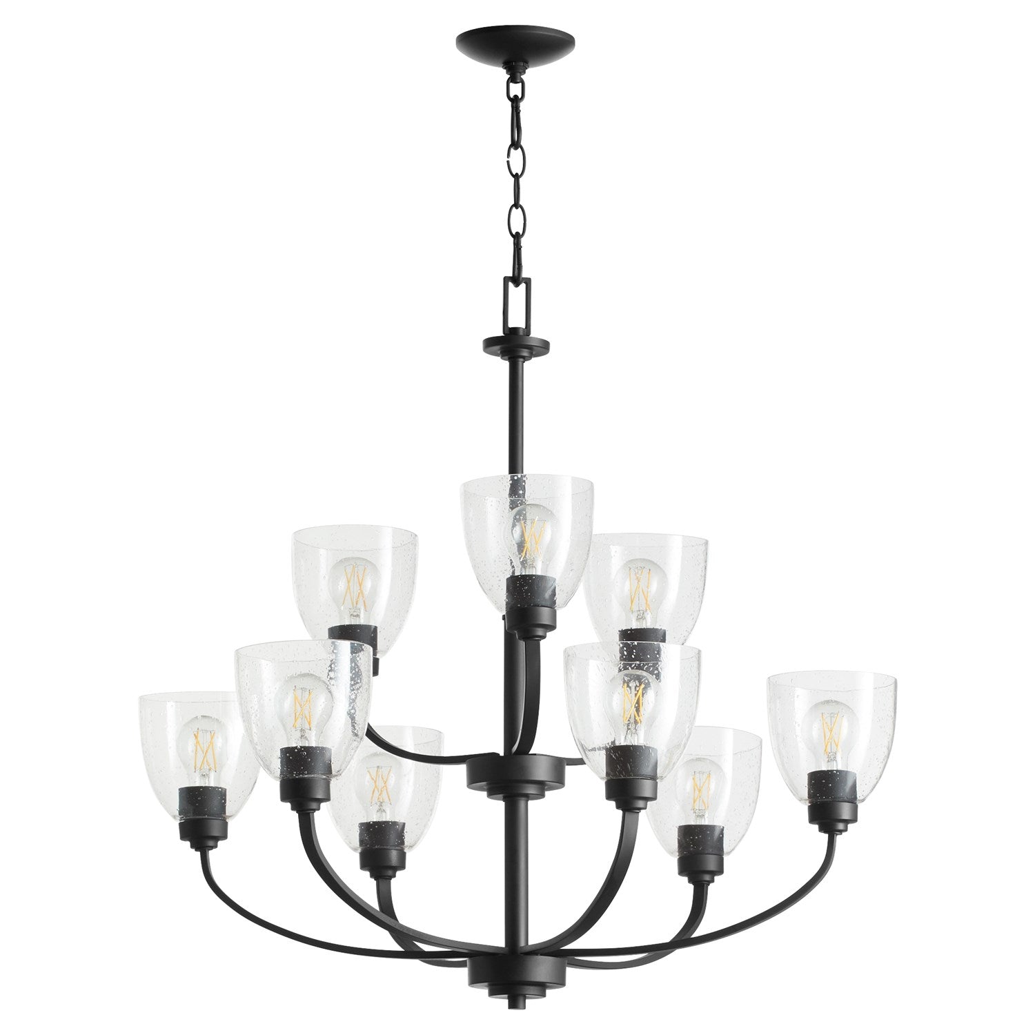 Reyes 9Lt Clr/Sd Chnd-Textured Black by Quorum