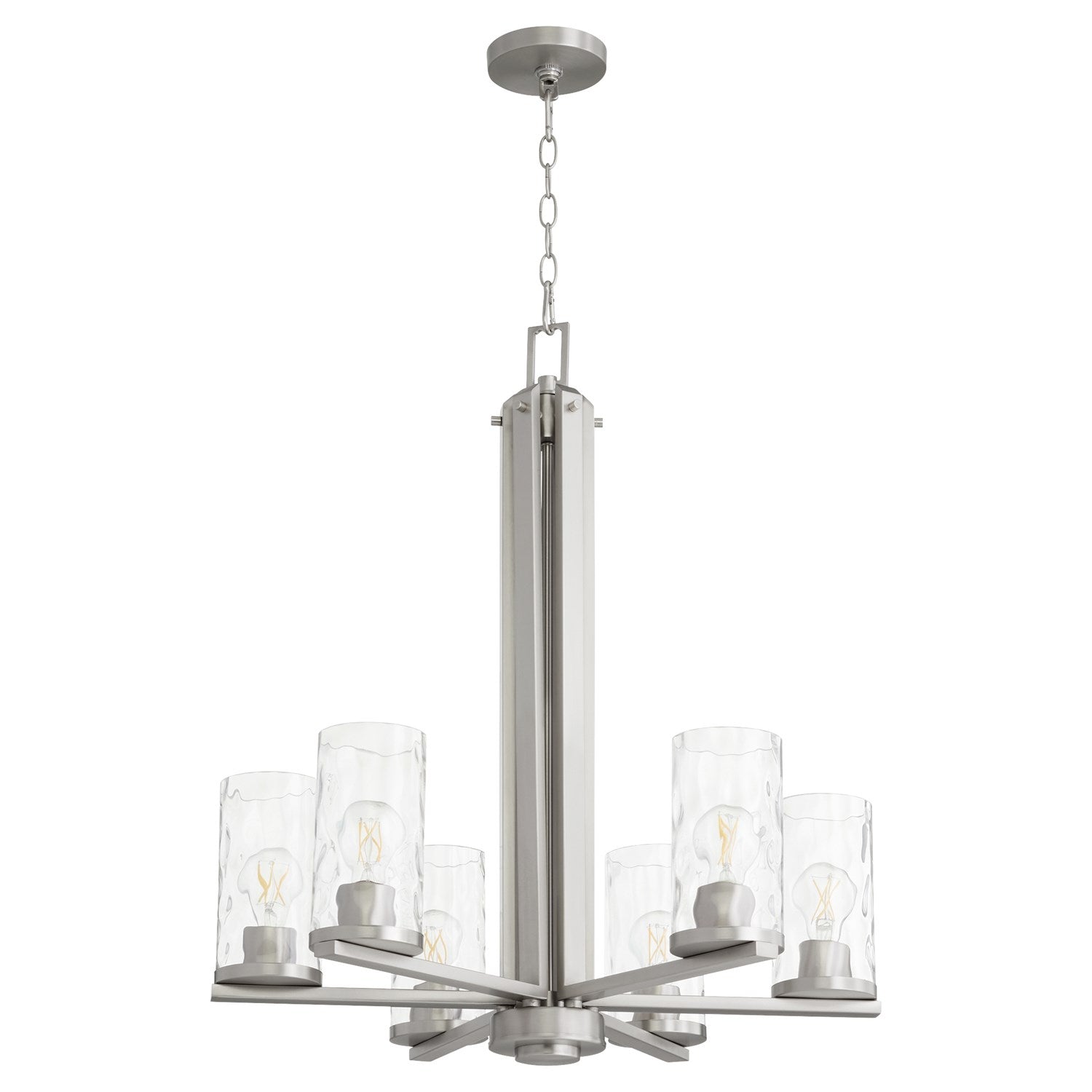 Steinway 6Lt Chand - Satin Nickel by Quorum