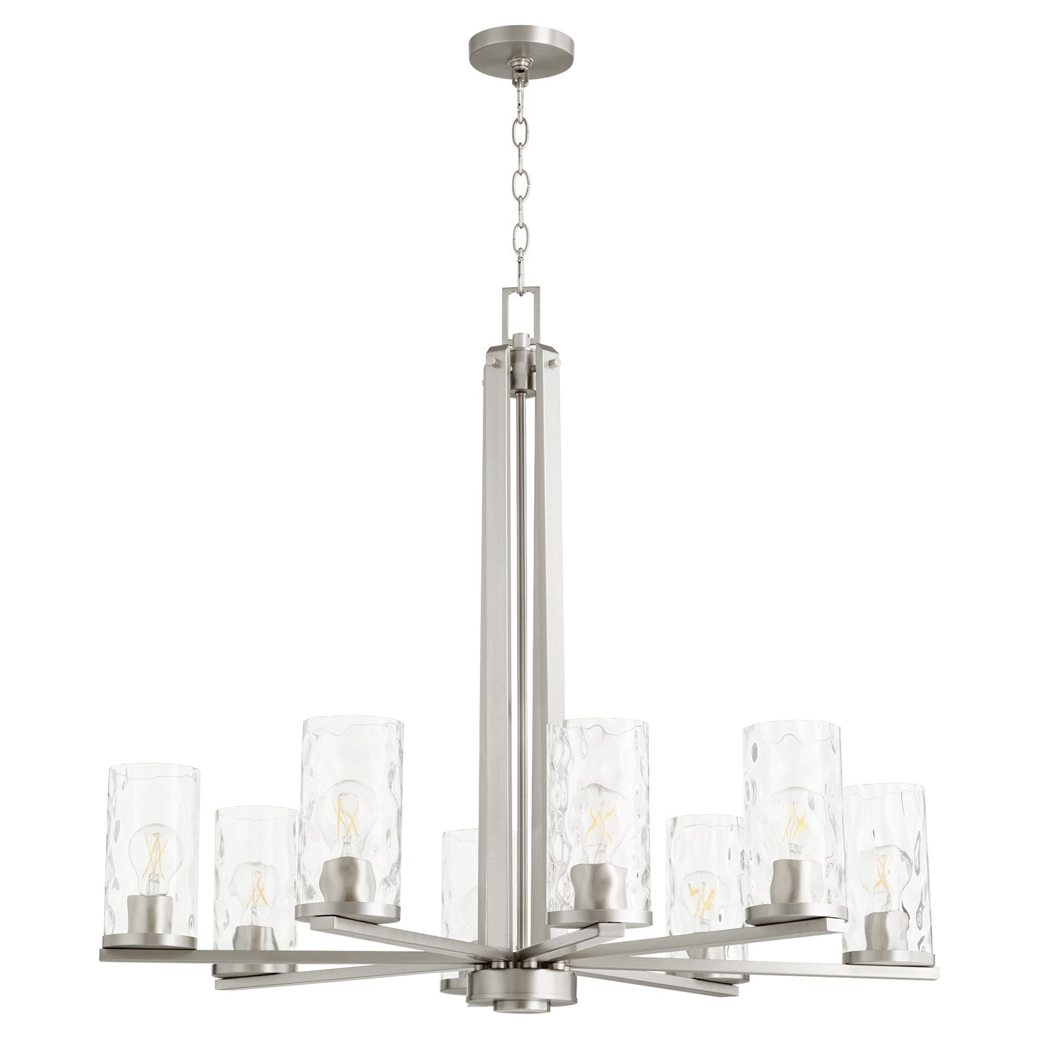 Steinway 8Lt Chand - Satin Nickel by Quorum