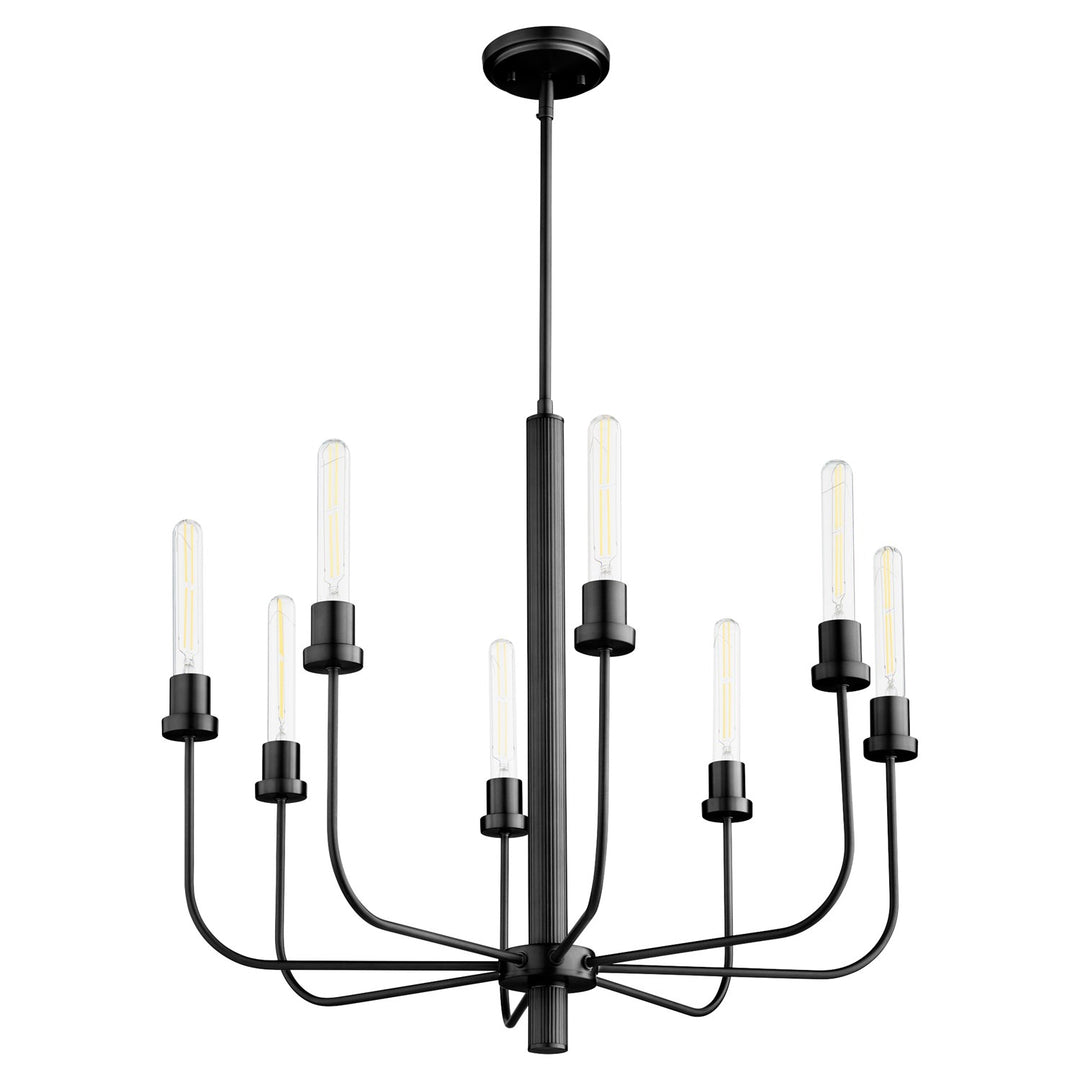 Sheridan 8Lt Chand - Matte Black by Quorum