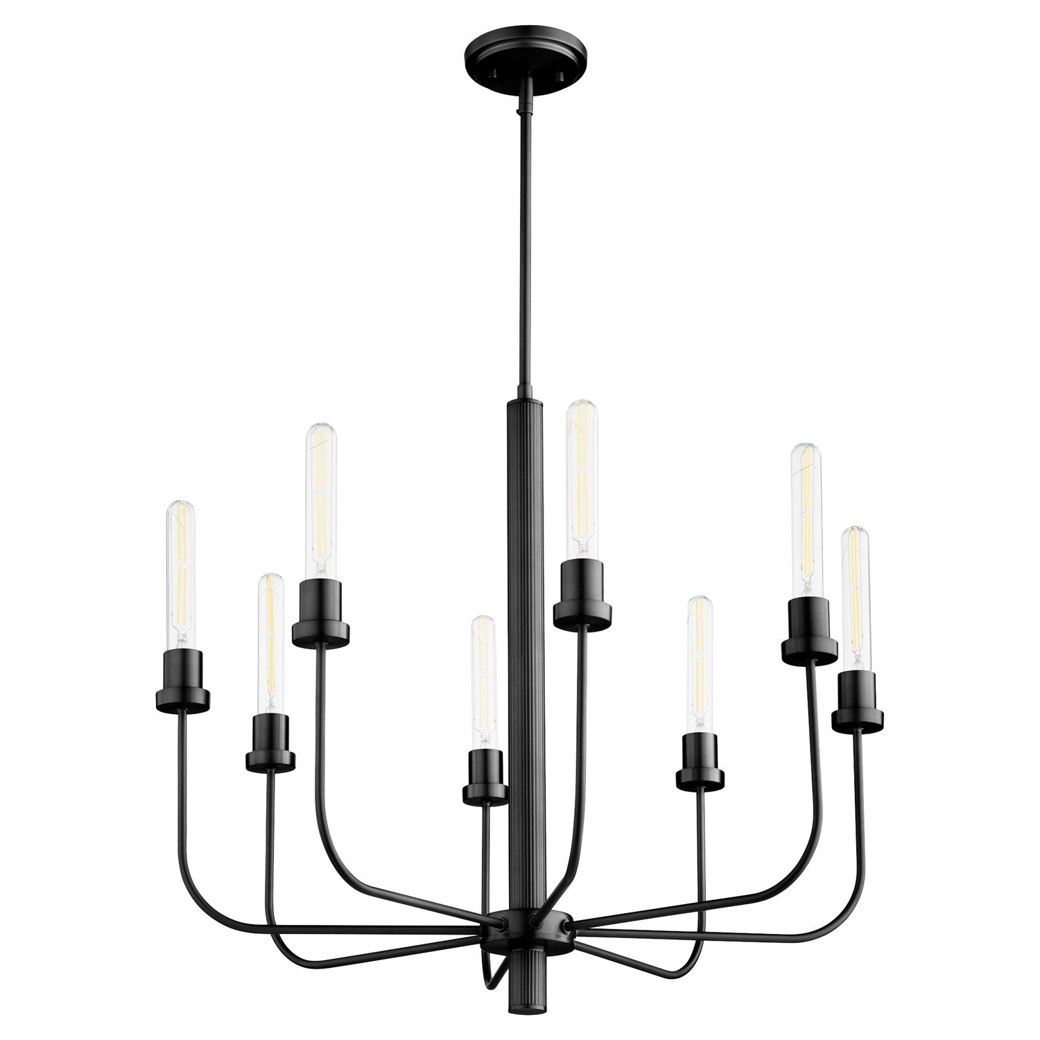 Sheridan 8Lt Chand - Matte Black by Quorum