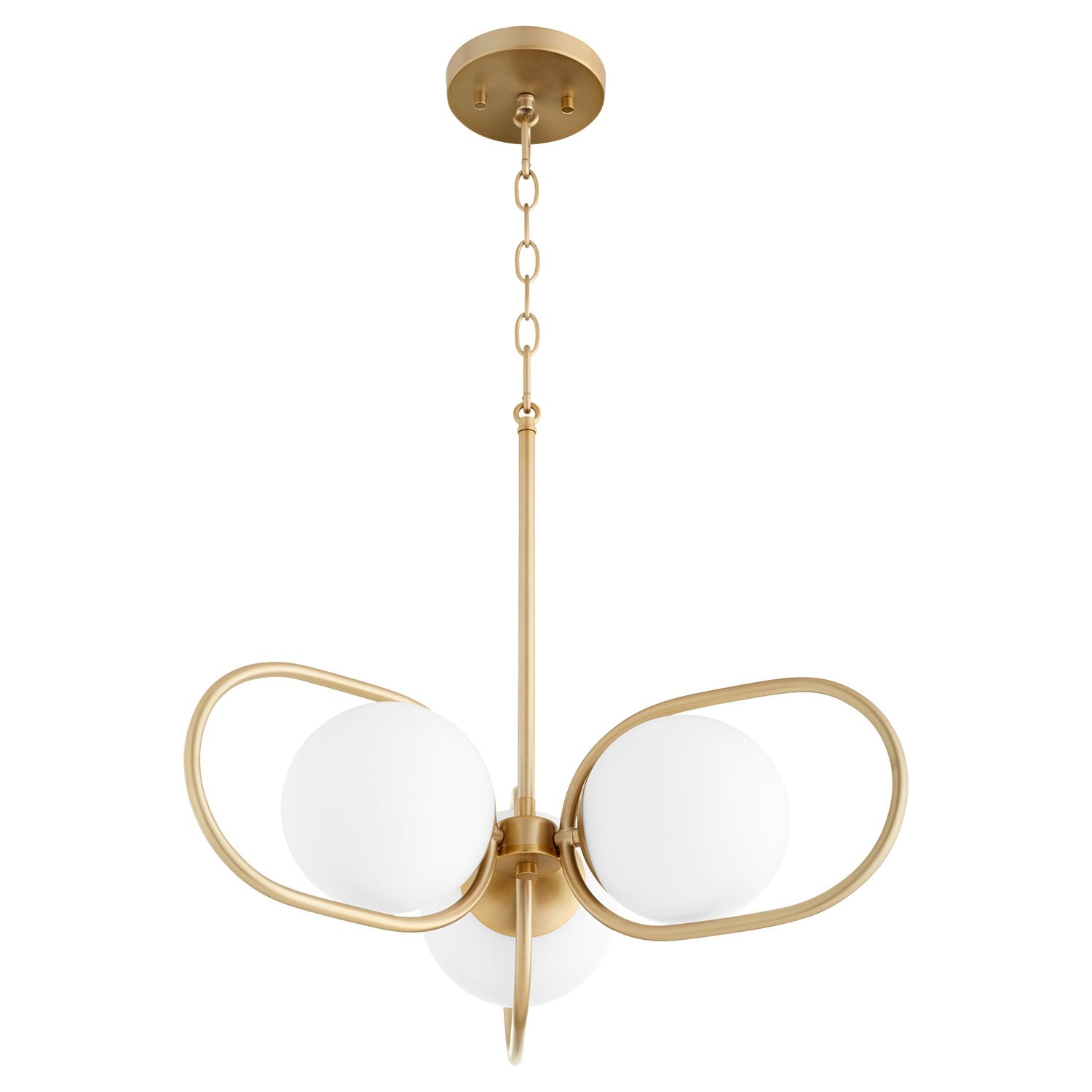Belmont 3Lt Chand - Aged Brass by Quorum
