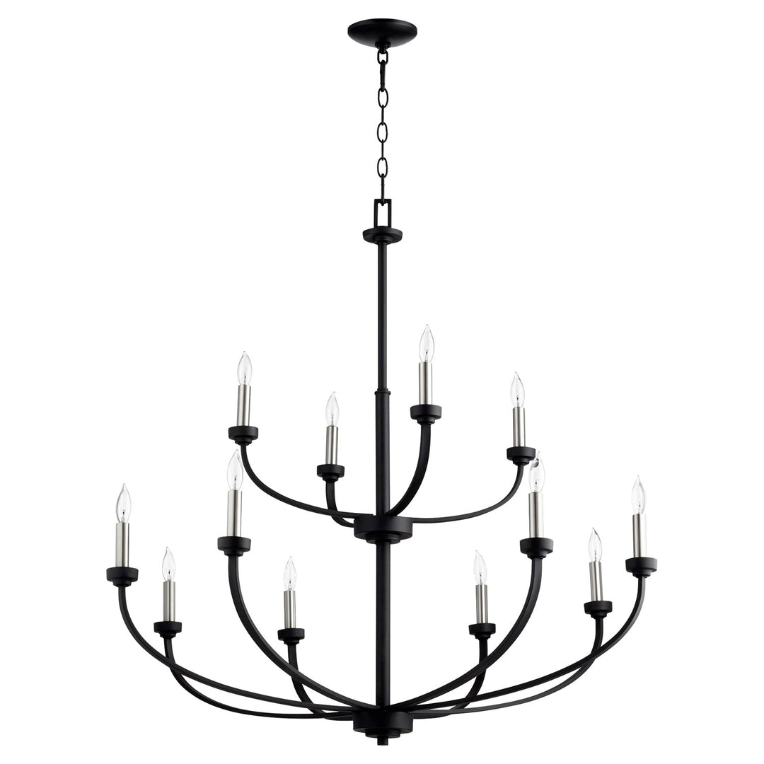 Reyes 12Lt Cand Chnd -Textured Black by Quorum