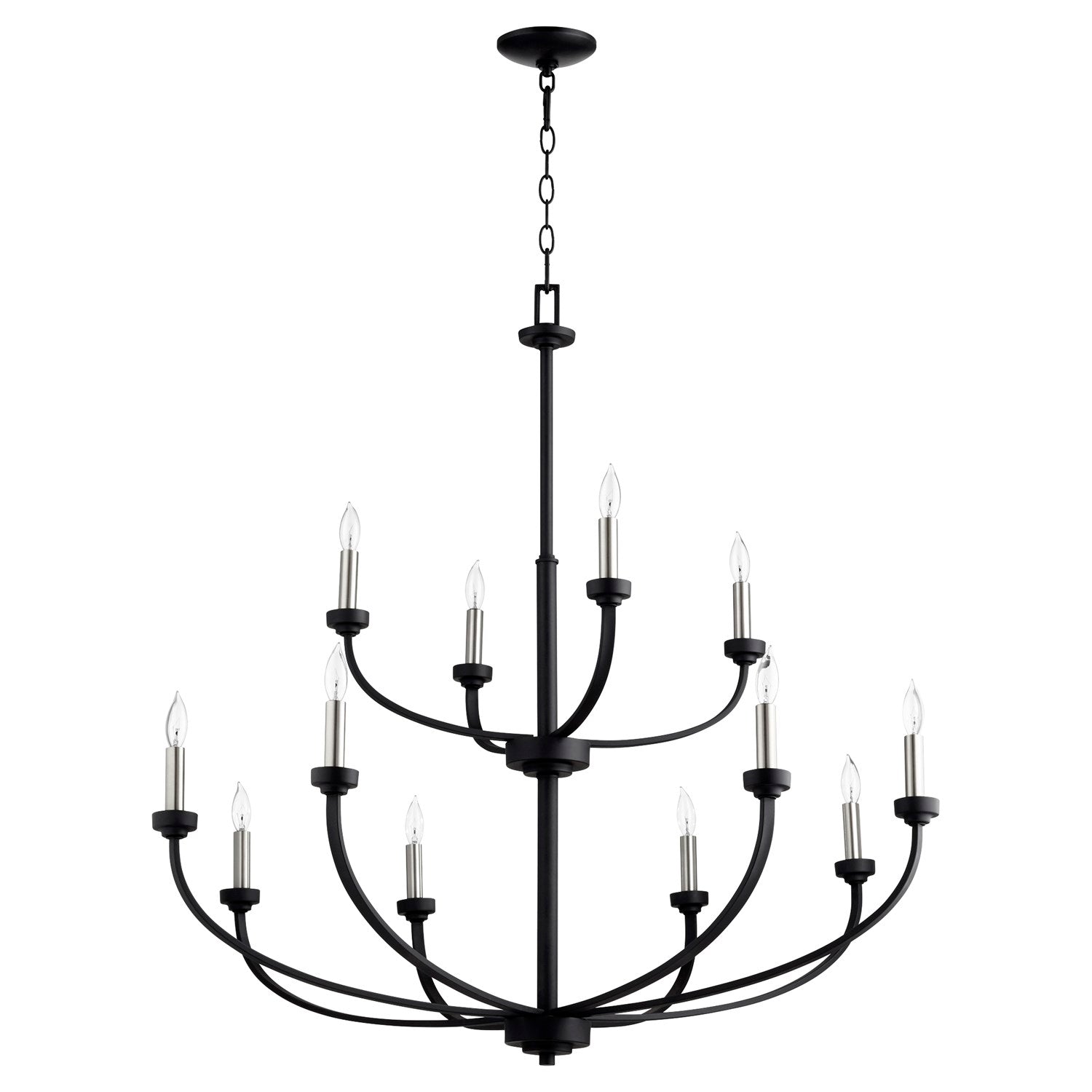 Reyes 12Lt Cand Chnd -Textured Black by Quorum