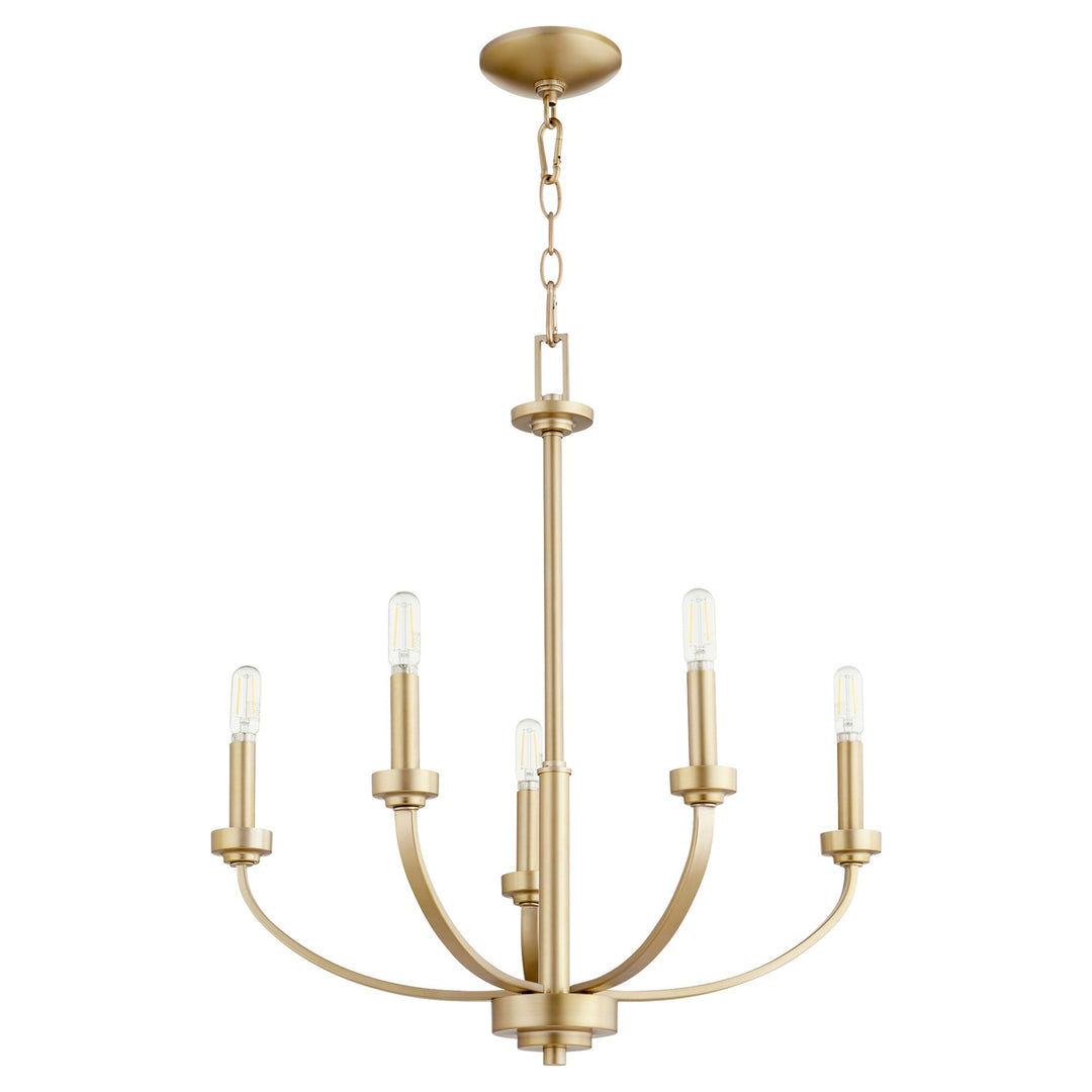 Reyes 5Lt Cand Chand -Aged Brass by Quorum