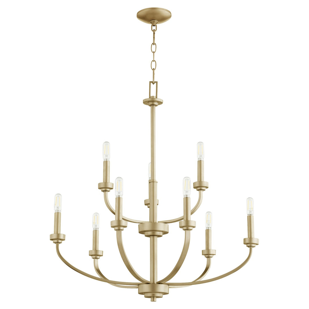 Reyes 9Lt Cand Chand -Aged Brass by Quorum