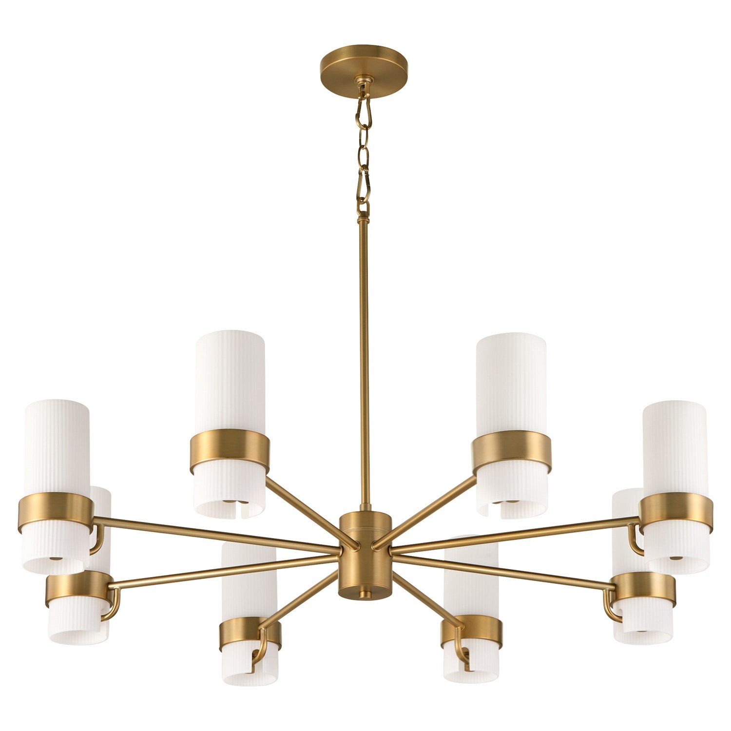 Sojourn 8Lt Chandelier - Brushed Brass by Quorum