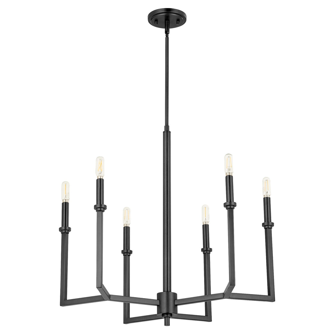 Merrick 6Lt Chand - Matte Black by Quorum
