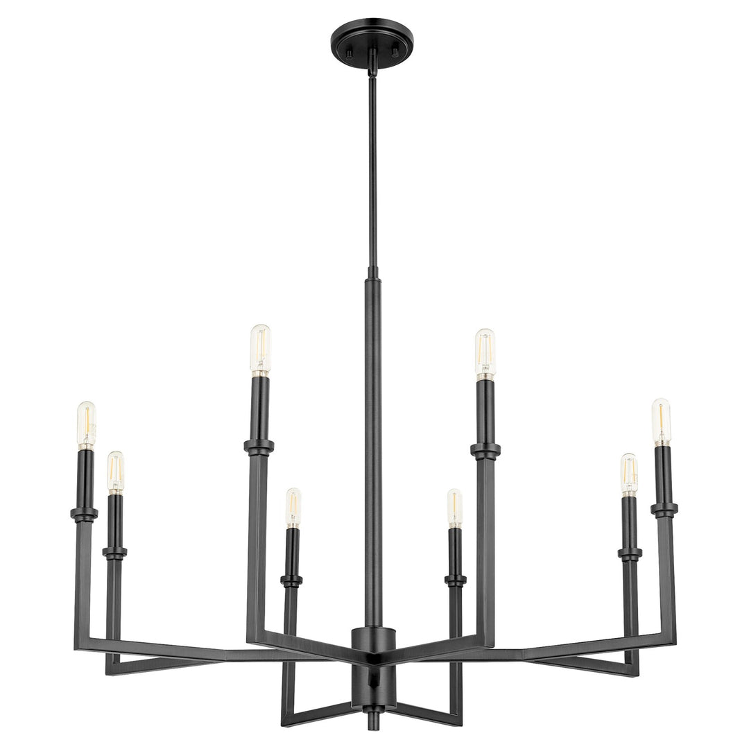 Merrick 8Lt Chand - Matte Black by Quorum