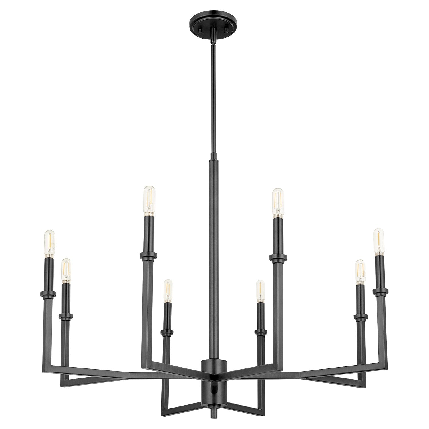 Merrick 8Lt Chand - Matte Black by Quorum