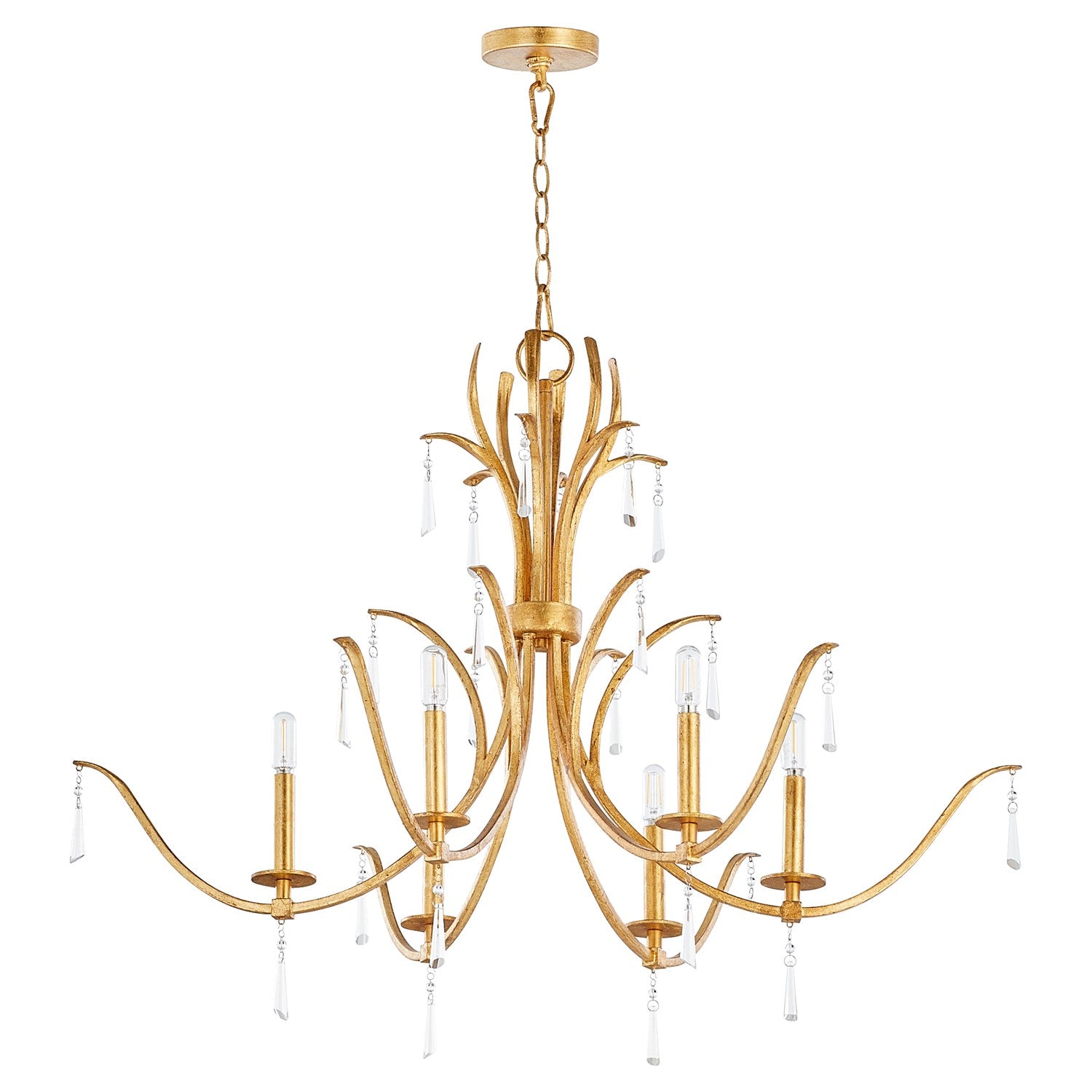 Majesty 6Lt Chand - Gold Leaf by Quorum