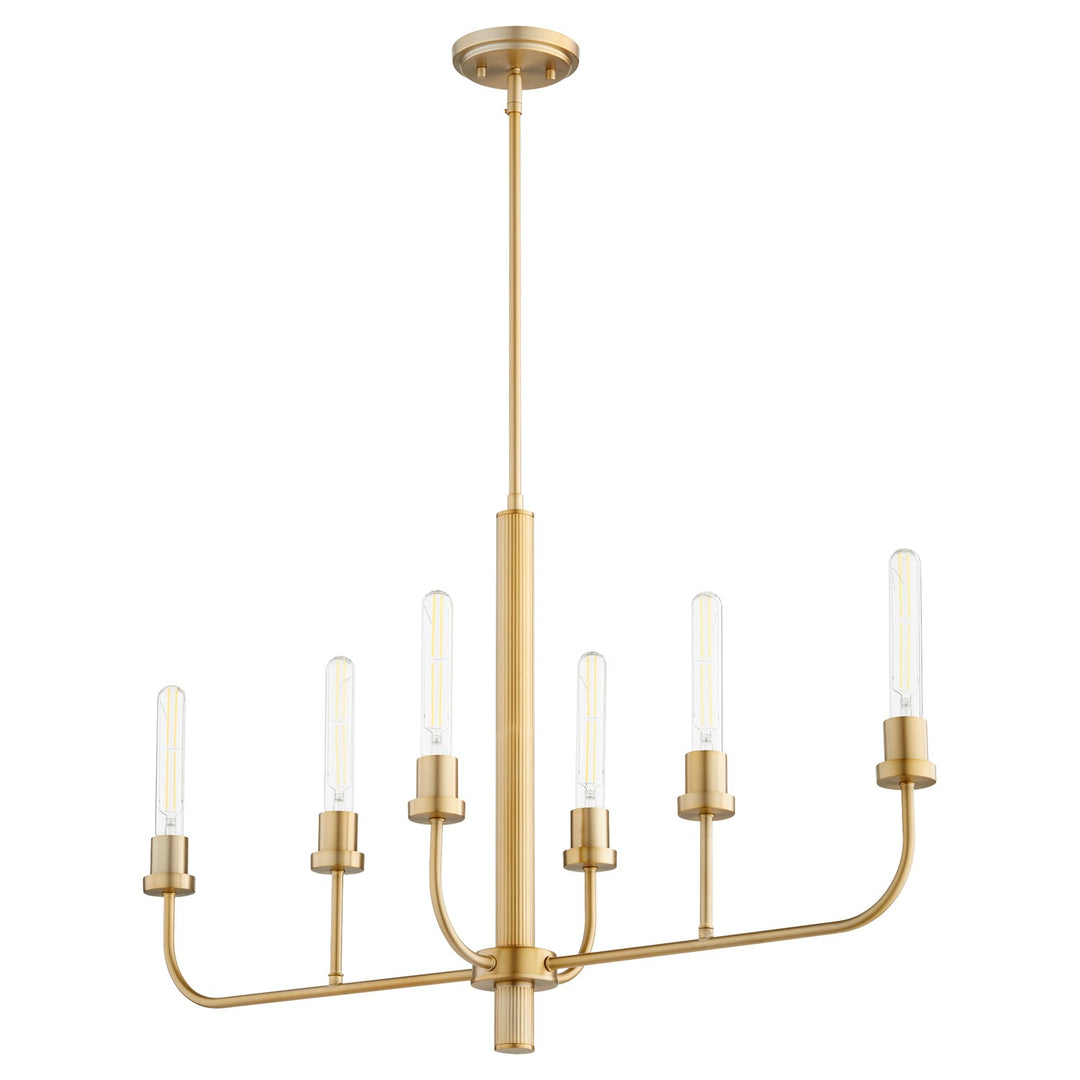 Sheridan 6Lt Linear - Aged Brass by Quorum