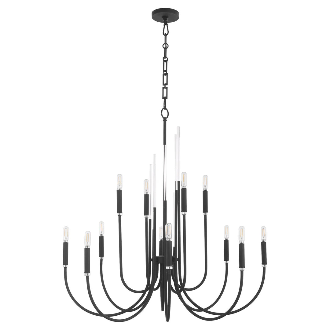 Summit 12Lt Chand - Textured Black by Quorum