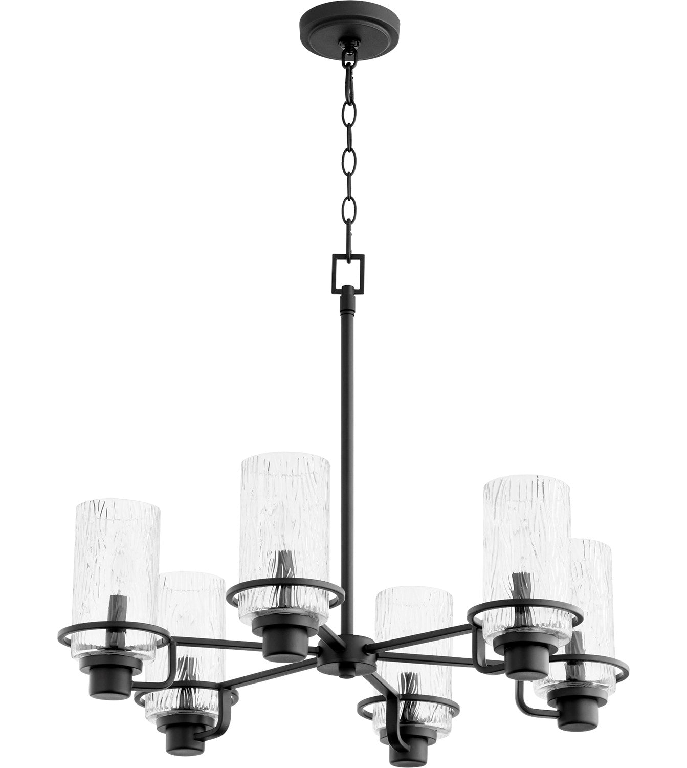 Lazo 6Lt Chand - Textured Black by Quorum